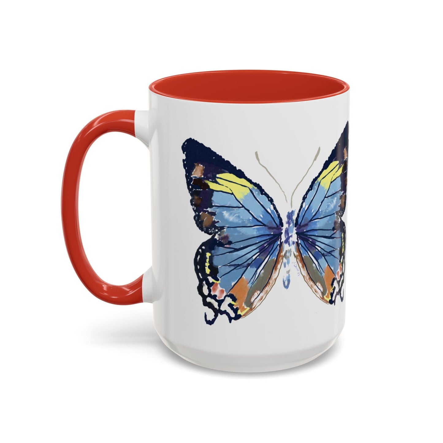 Butterfly Two Tone Ceramic Mug - 11oz & 15oz - Blue Cava
