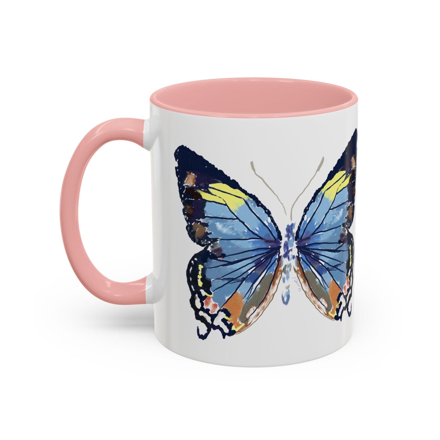 Butterfly Two Tone Ceramic Mug - 11oz & 15oz - Blue Cava