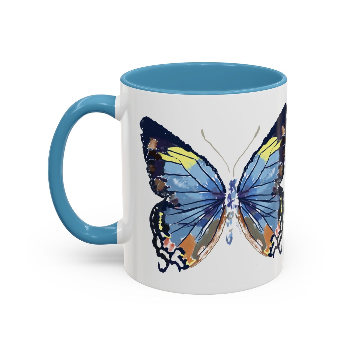Butterfly Two Tone Ceramic Mug - 11oz & 15oz - Blue Cava