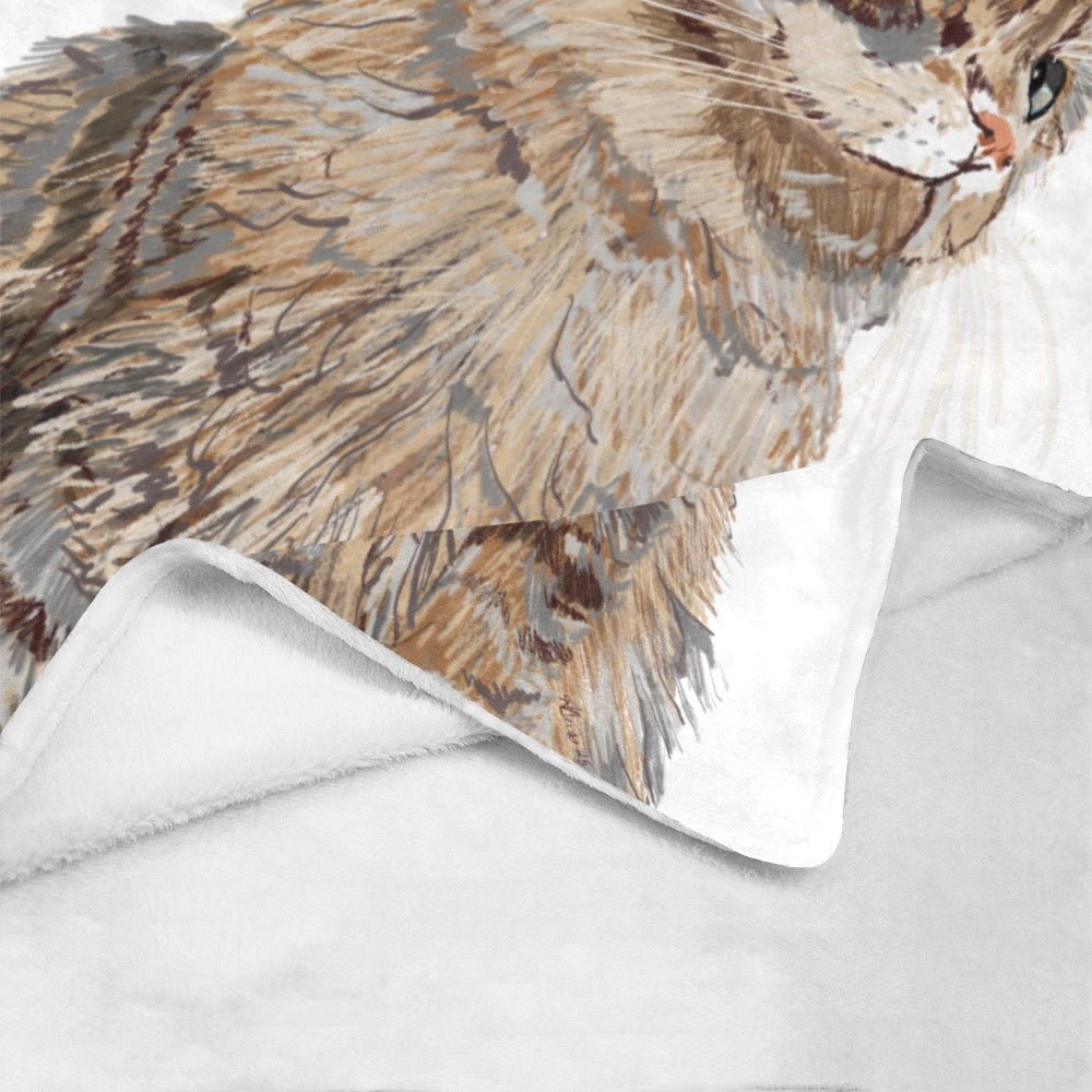 Cat Ultra - Soft Micro Fleece Blanket 60" X 80" - Blue Cava