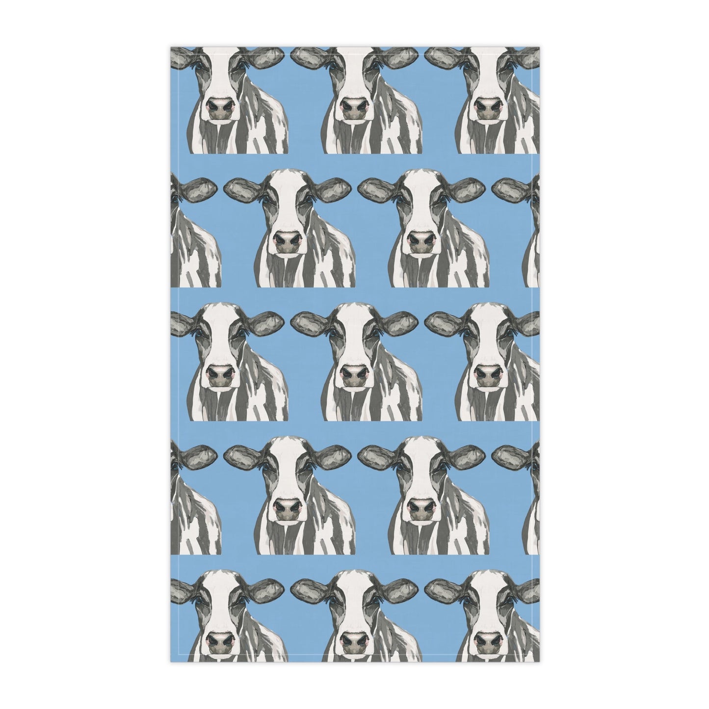 Charming Cow Kitchen Tea Towels | Farmhouse Decor - Blue Cava