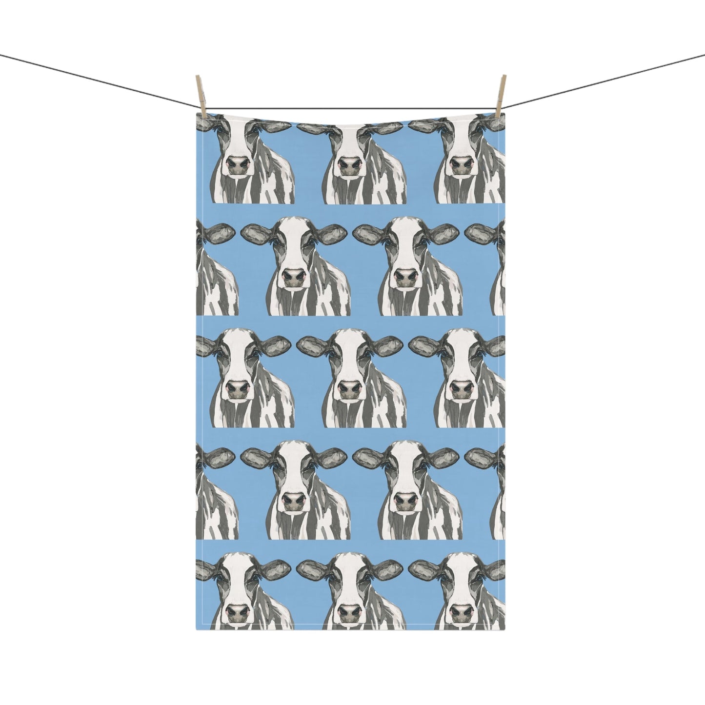 Charming Cow Kitchen Tea Towels | Farmhouse Decor - Blue Cava