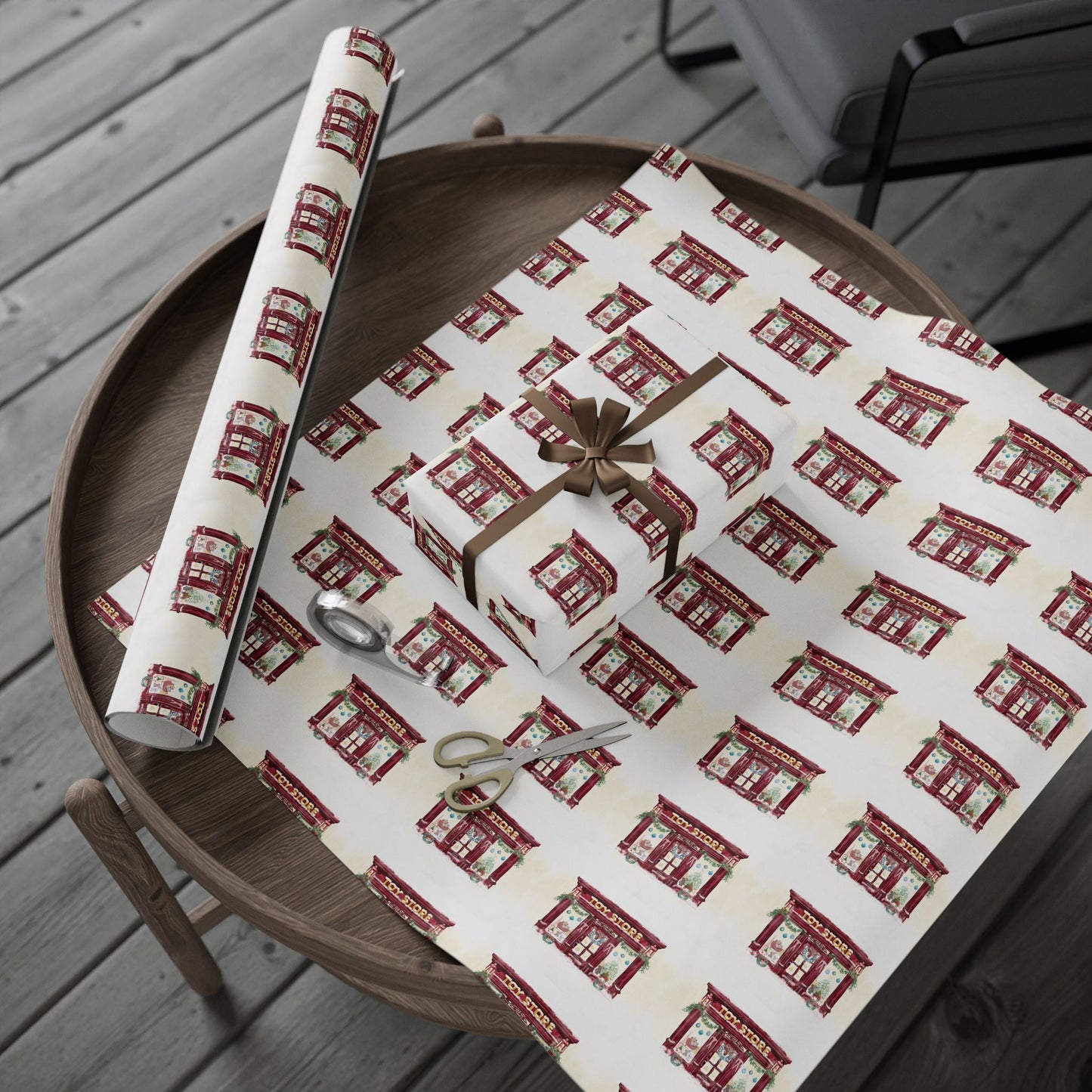 Charming Vintage Toy Store Wrapping Paper | Gift Wrap for Holidays - Blue Cava