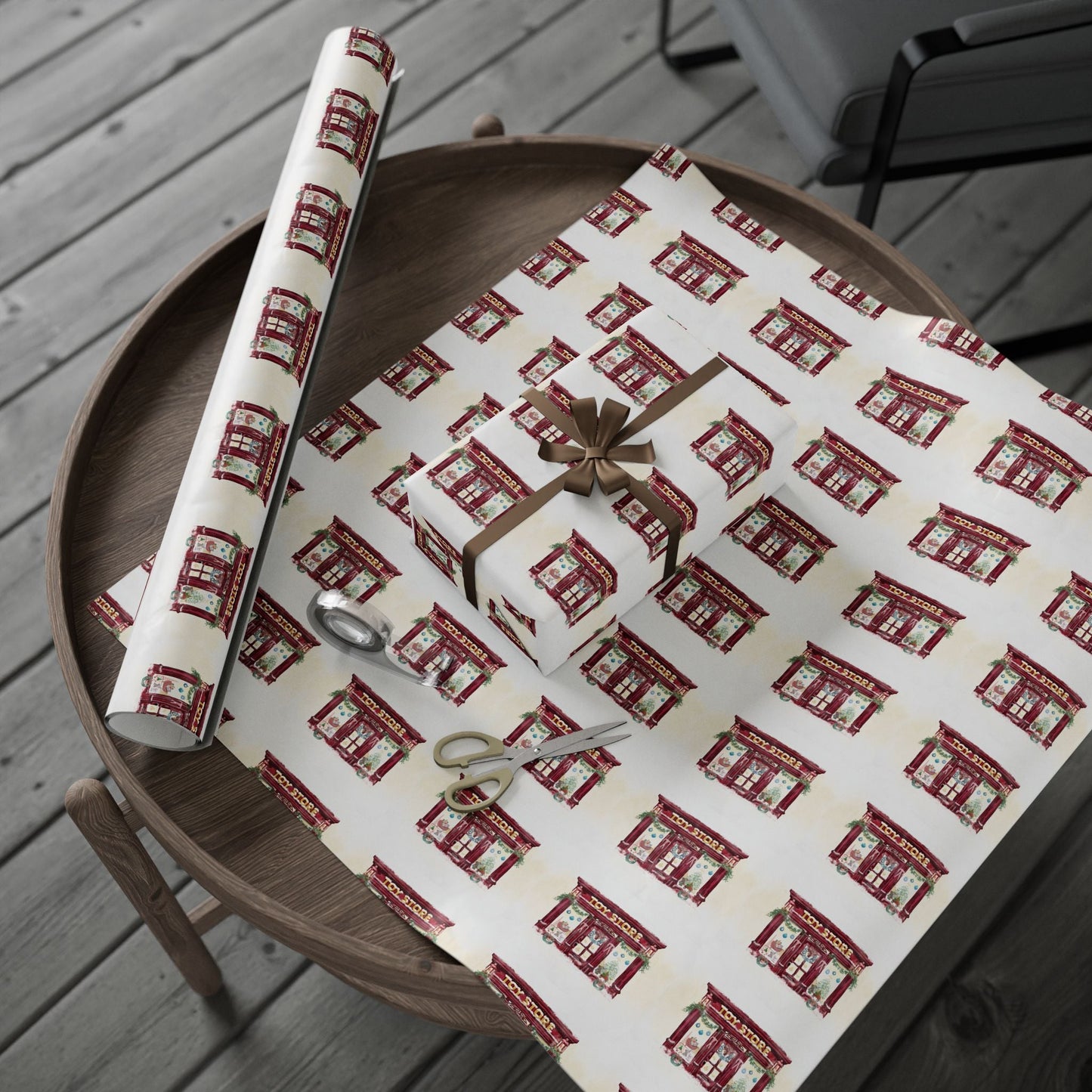 Charming Vintage Toy Store Wrapping Paper | Gift Wrap for Holidays - Blue Cava