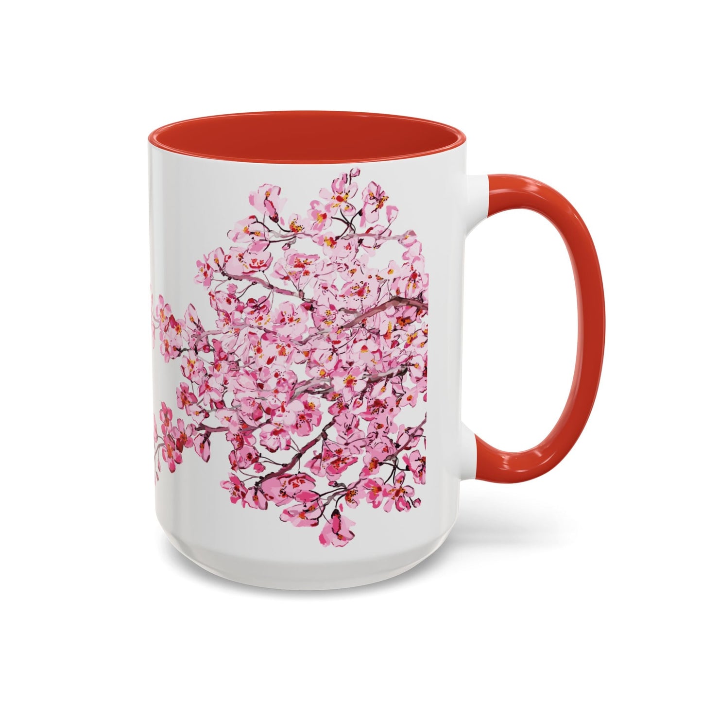 Cherry Blossom Two Tone Ceramic Mug - 11 oz & 15 oz - Blue Cava