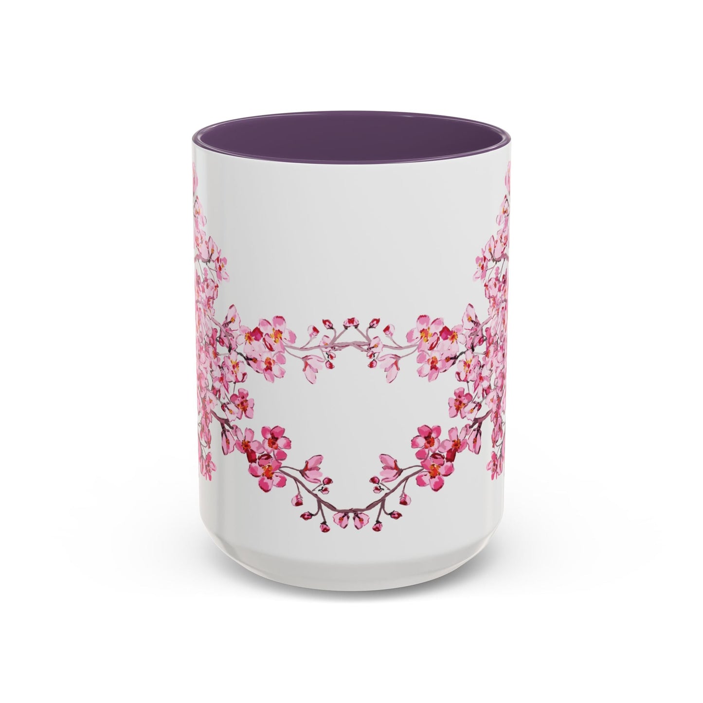 Cherry Blossom Two Tone Ceramic Mug - 11 oz & 15 oz - Blue Cava