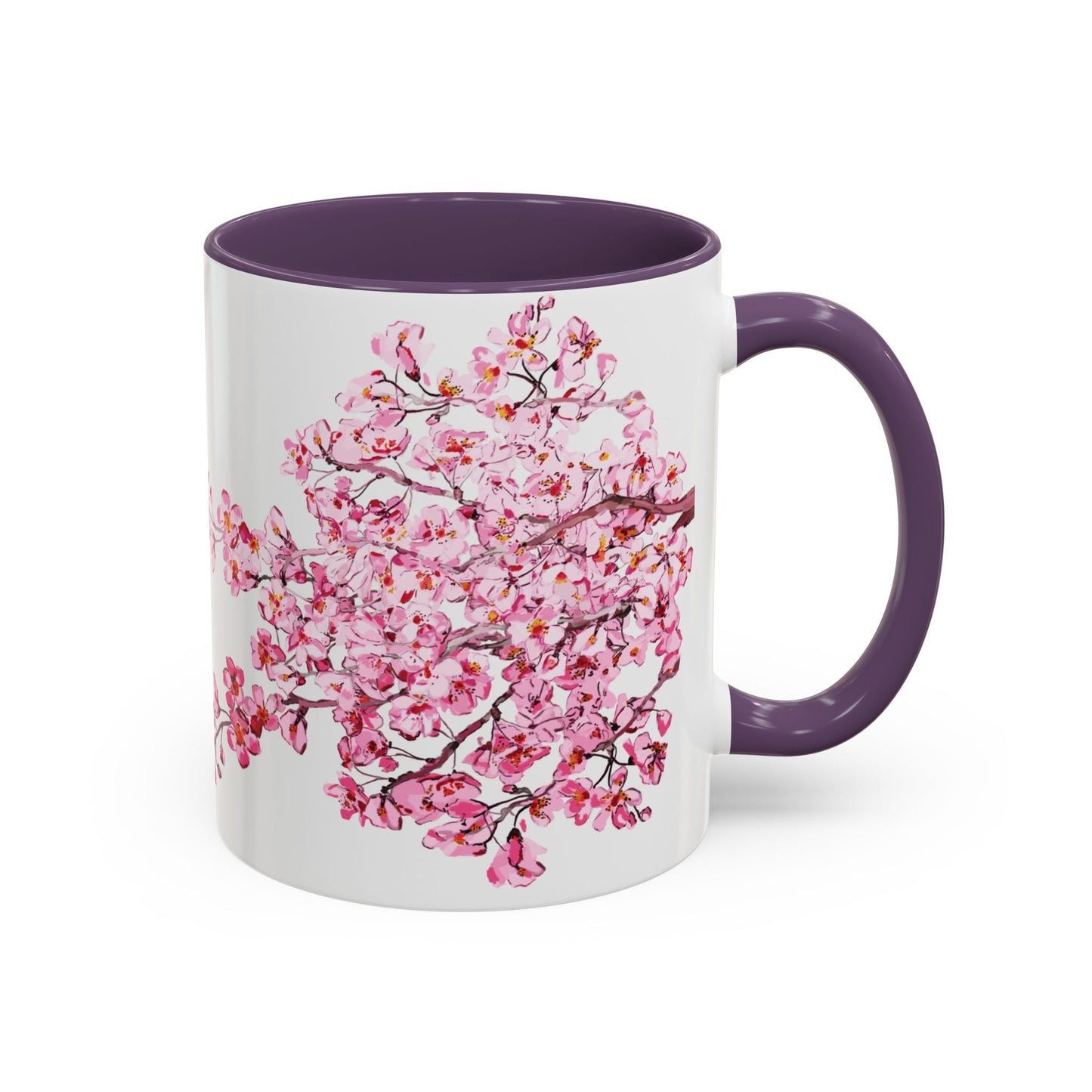 Cherry Blossom Two Tone Ceramic Mug - 11 oz & 15 oz - Blue Cava
