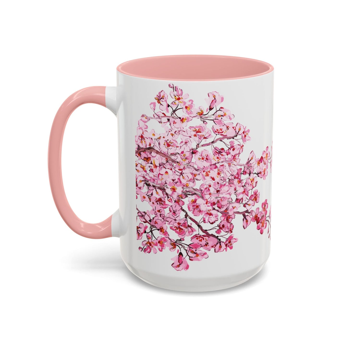 Cherry Blossom Two Tone Ceramic Mug - 11 oz & 15 oz - Blue Cava