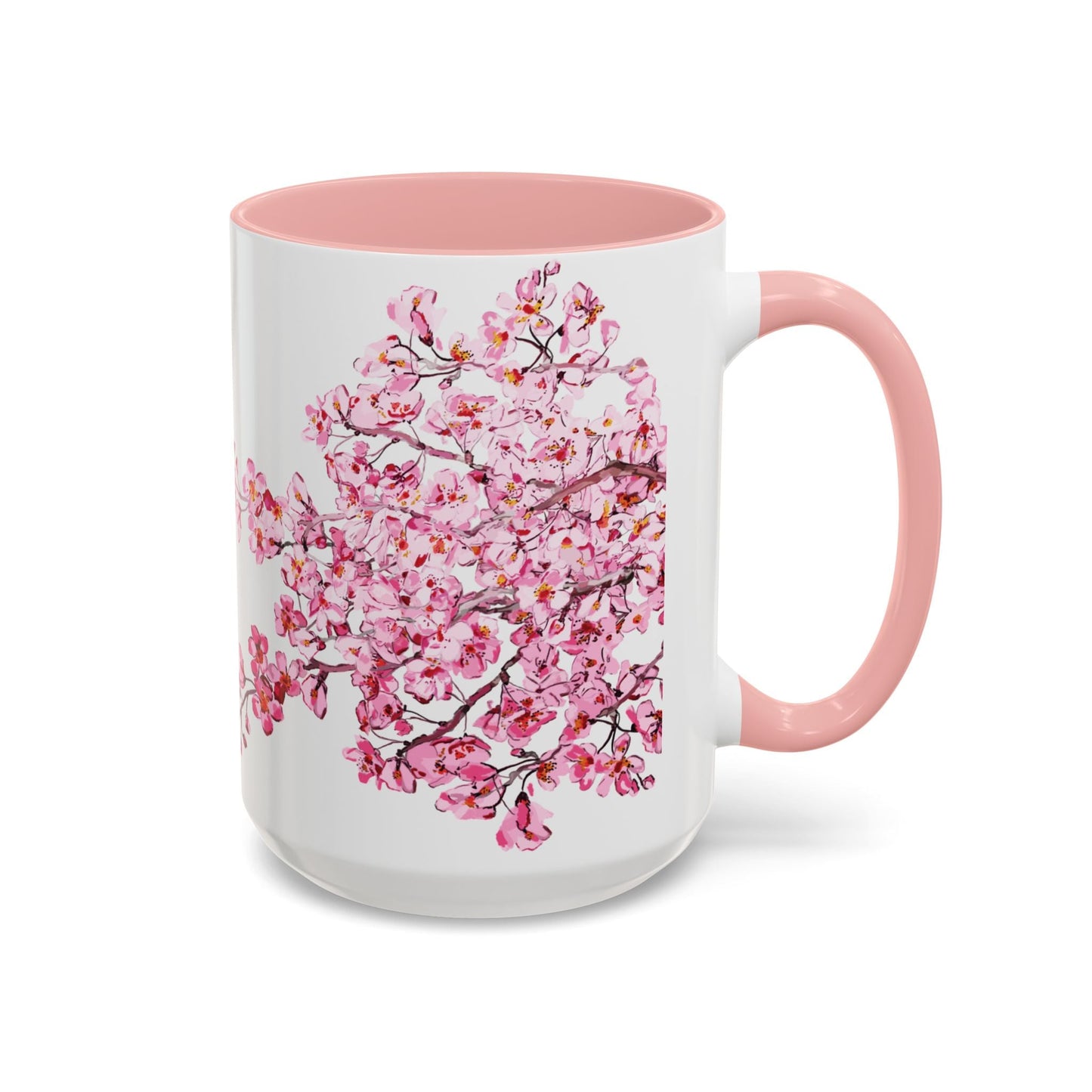 Cherry Blossom Two Tone Ceramic Mug - 11 oz & 15 oz - Blue Cava