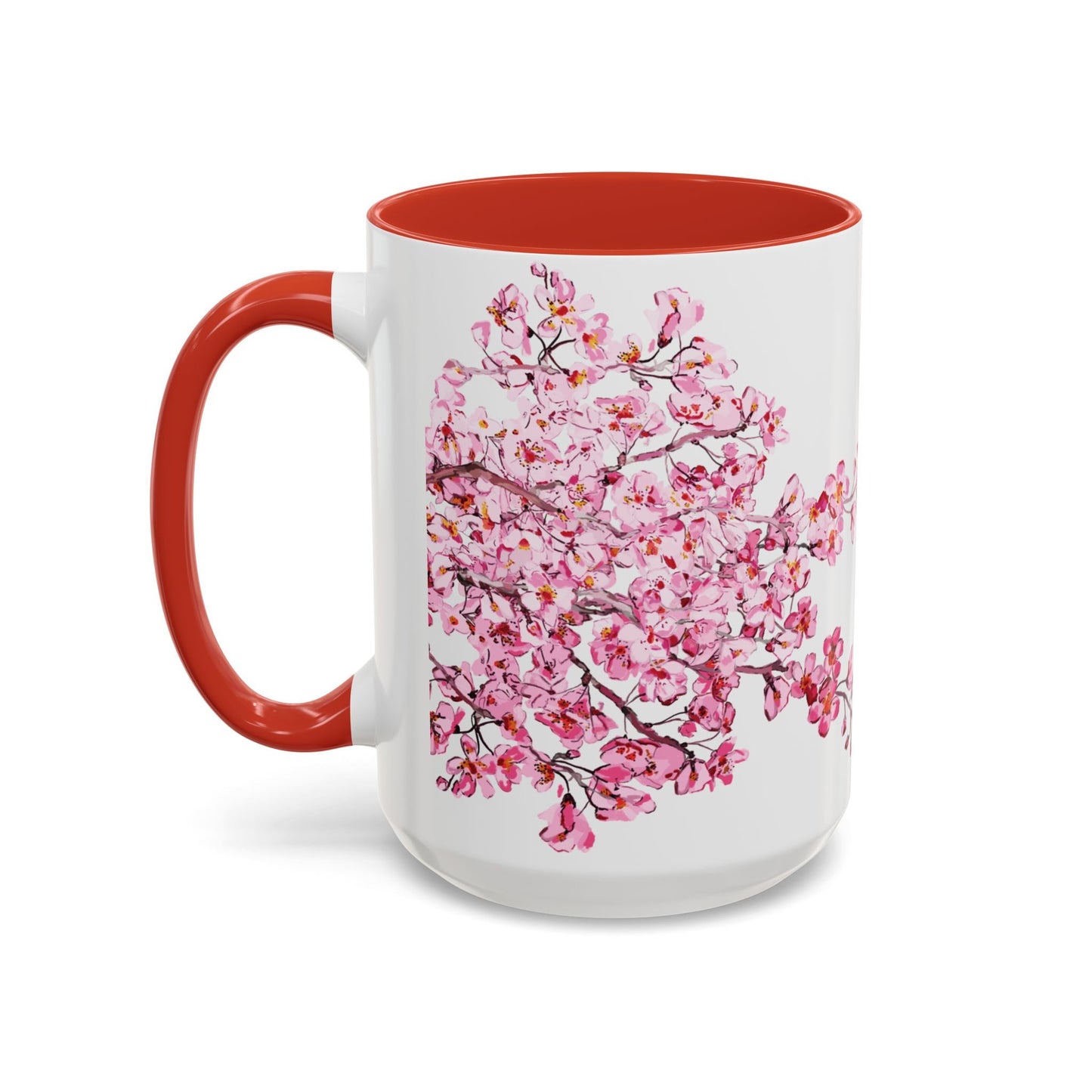 Cherry Blossom Two Tone Ceramic Mug - 11 oz & 15 oz - Blue Cava