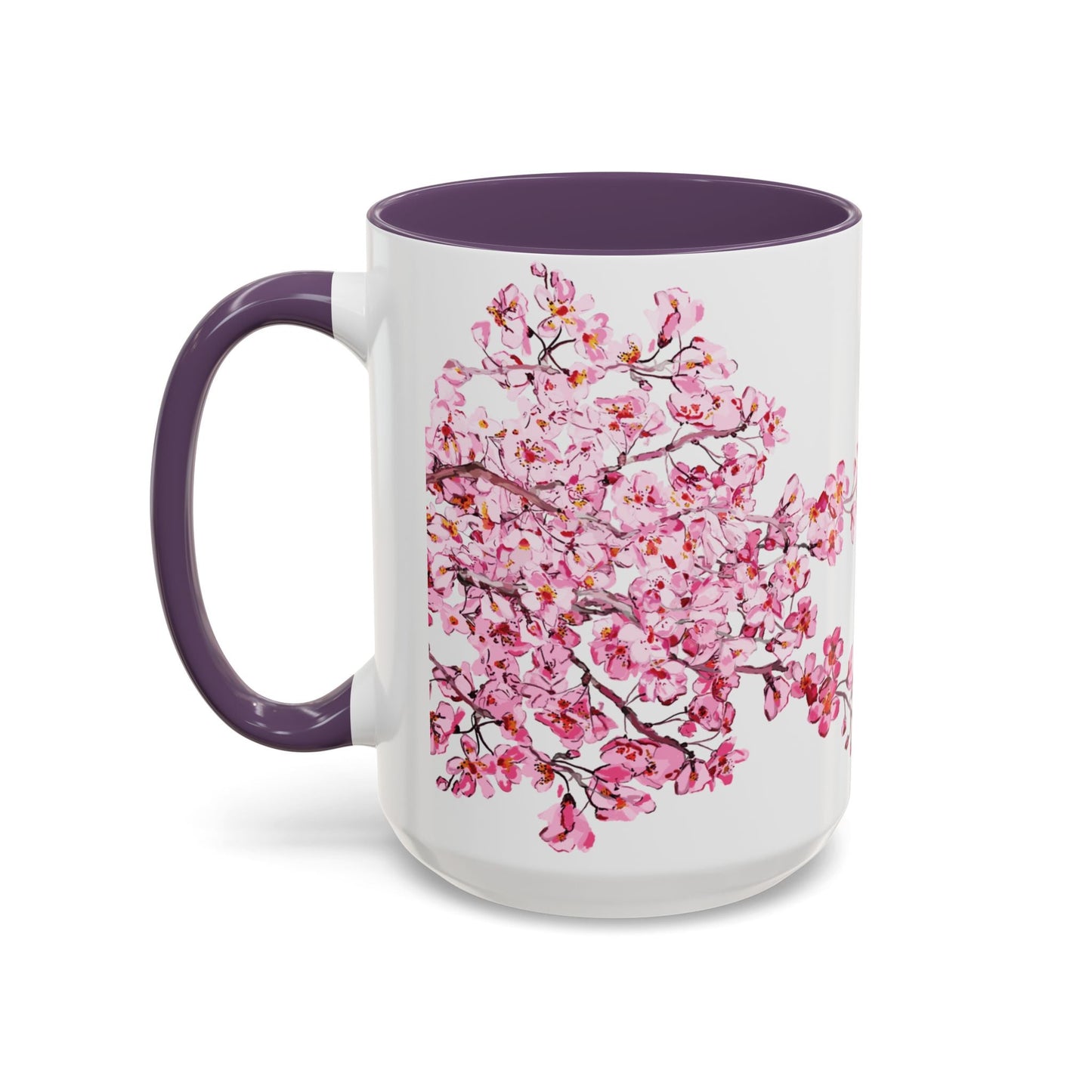 Cherry Blossom Two Tone Ceramic Mug - 11 oz & 15 oz - Blue Cava