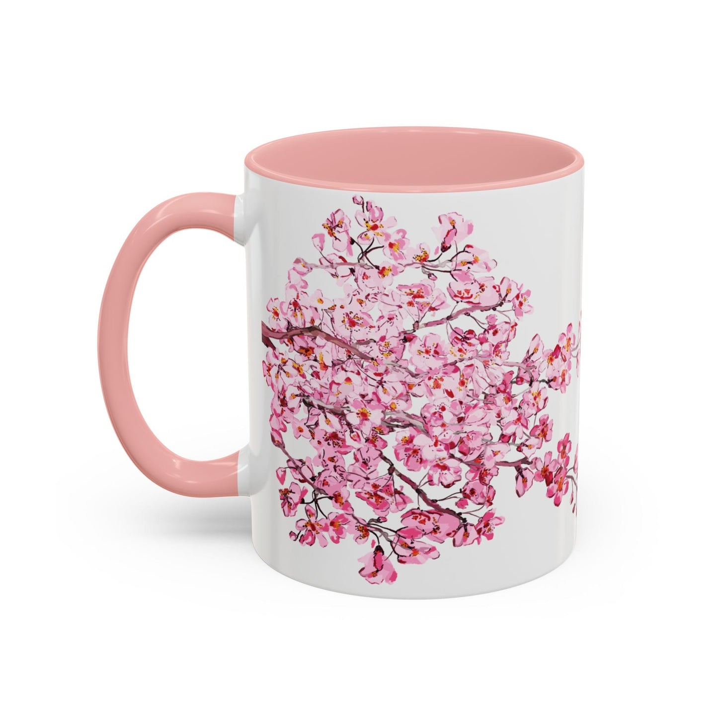 Cherry Blossom Two Tone Ceramic Mug - 11 oz & 15 oz - Blue Cava