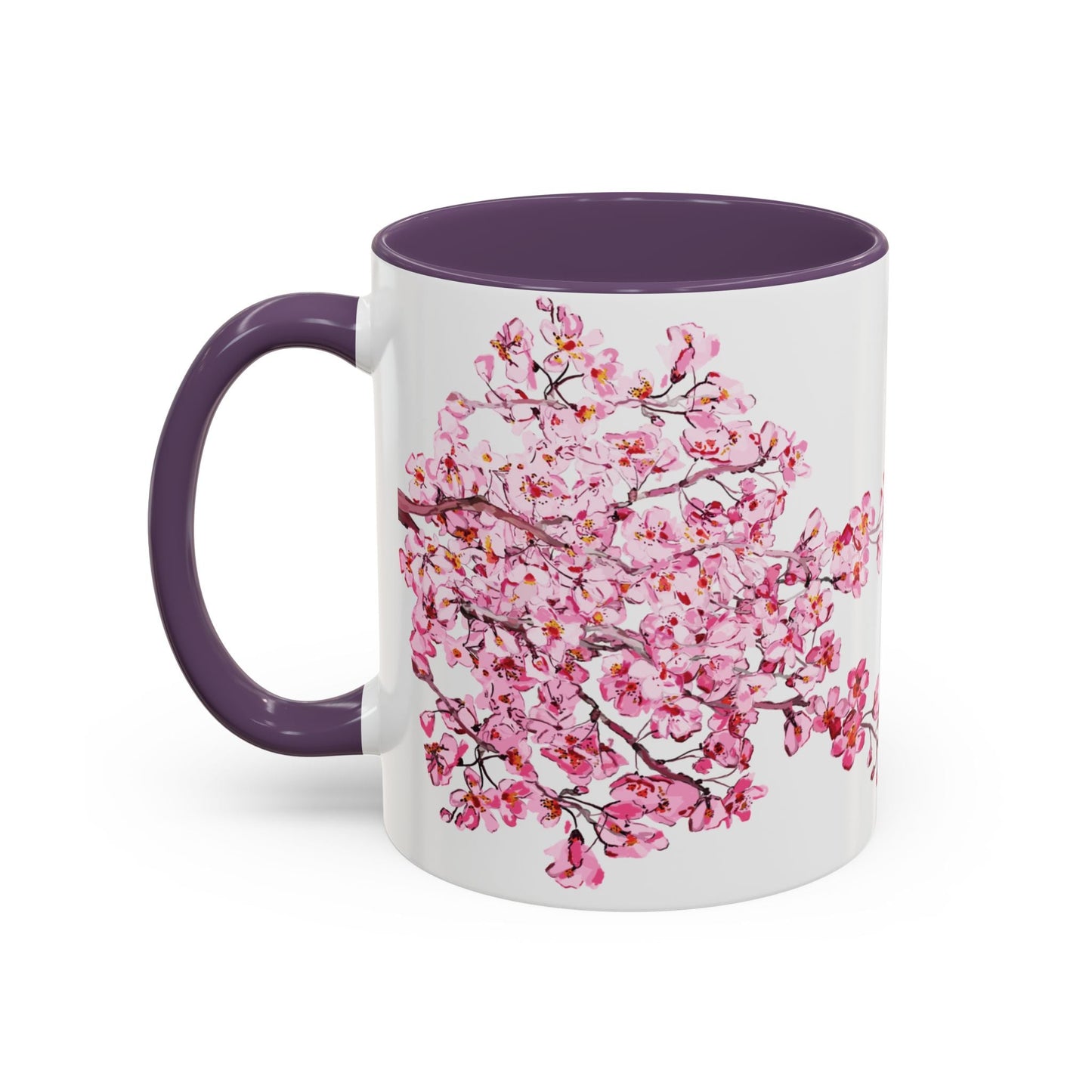 Cherry Blossom Two Tone Ceramic Mug - 11 oz & 15 oz - Blue Cava