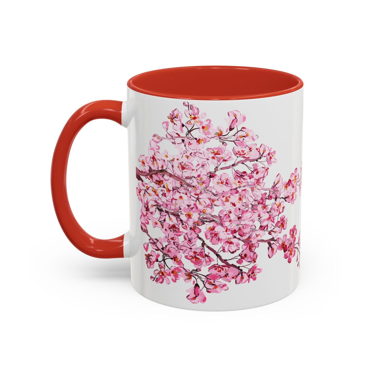 Cherry Blossom Two Tone Ceramic Mug - 11 oz & 15 oz - Blue Cava