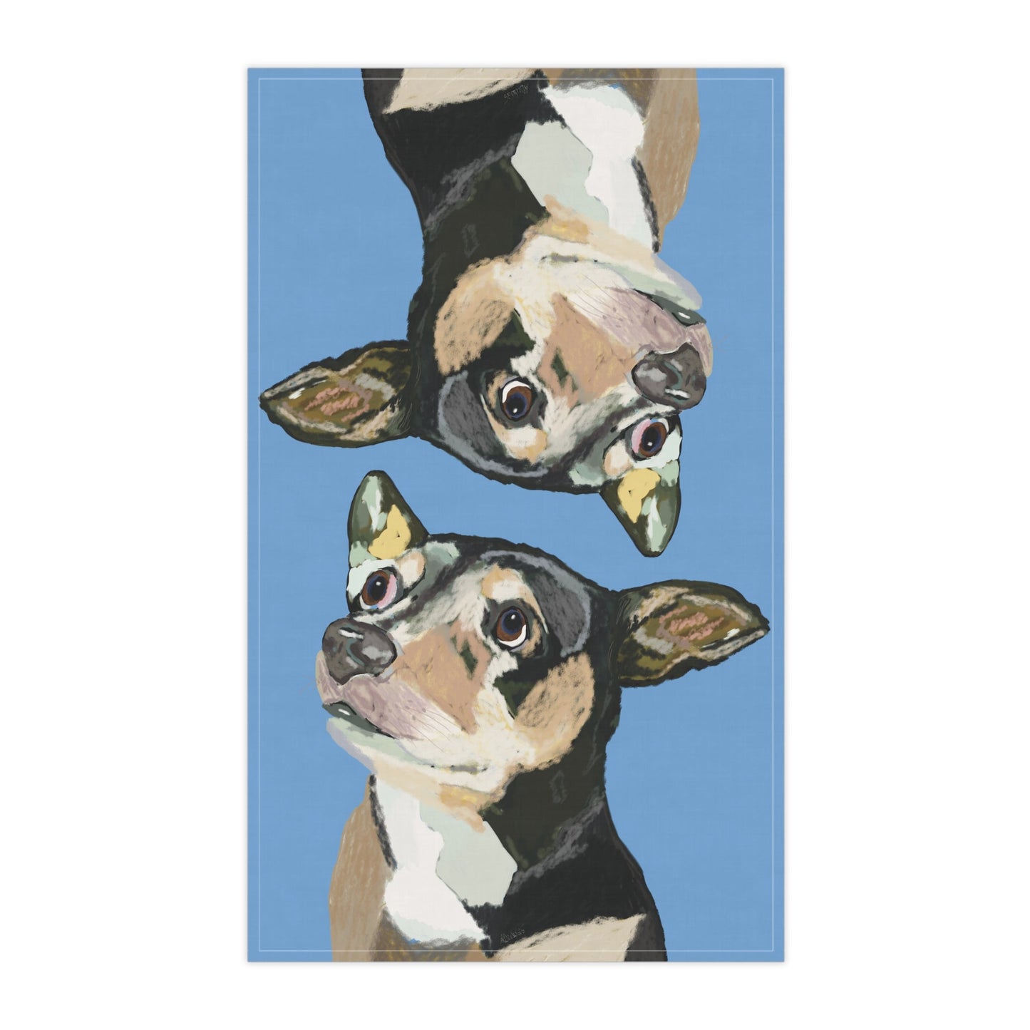 Chihuahua Kitchen Tea Towels - Eco - Friendly - Blue Cava