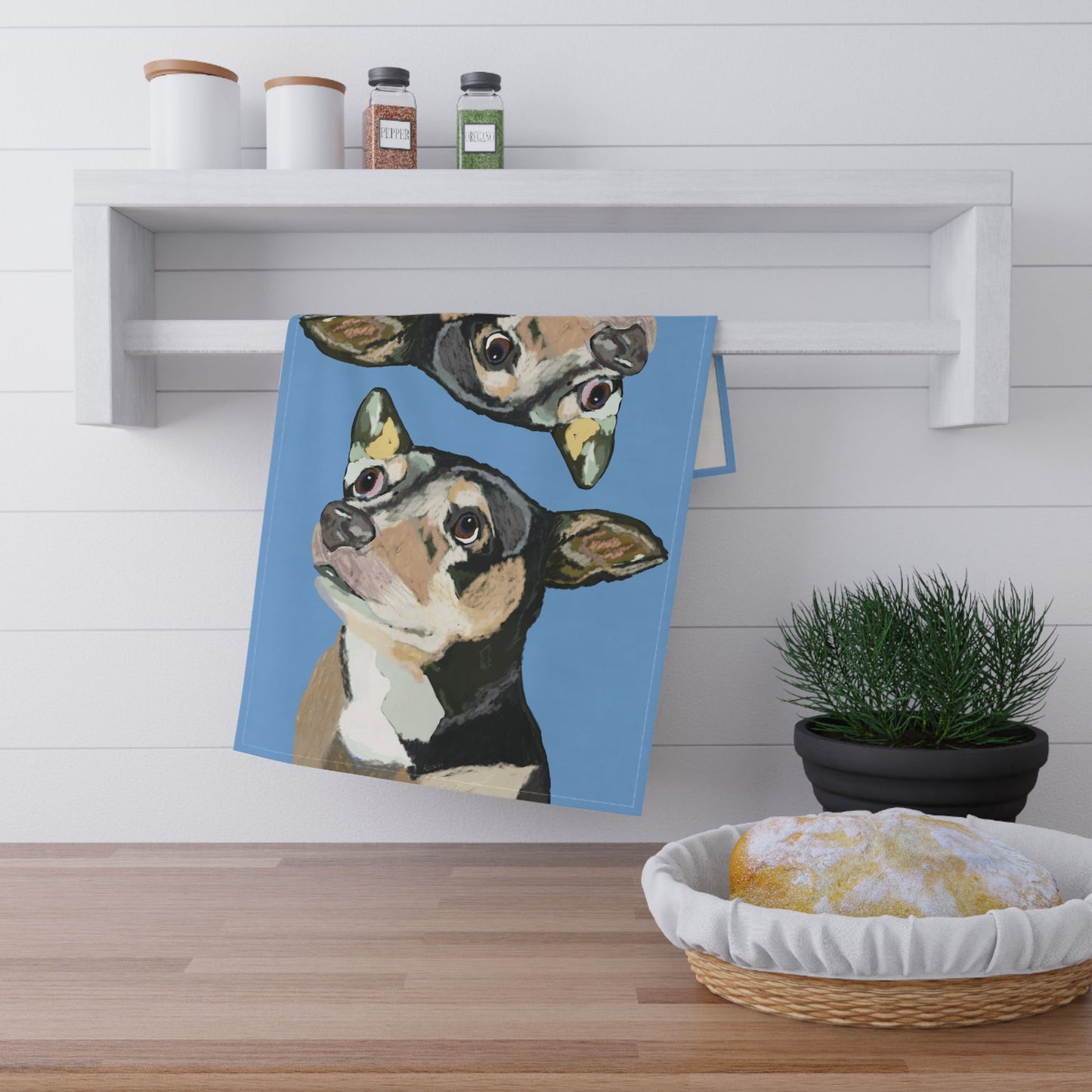 Chihuahua Kitchen Tea Towels - Eco - Friendly - Blue Cava