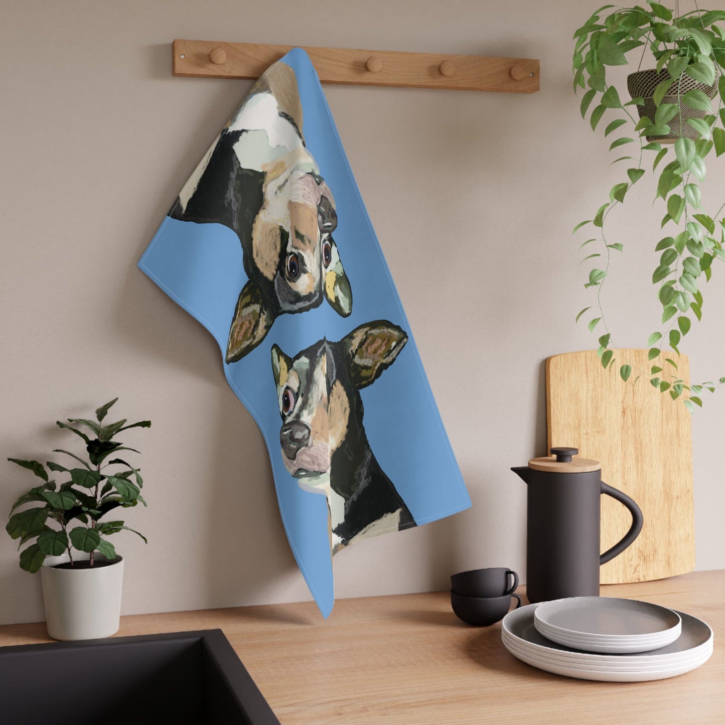 Chihuahua Kitchen Tea Towels - Eco - Friendly - Blue Cava