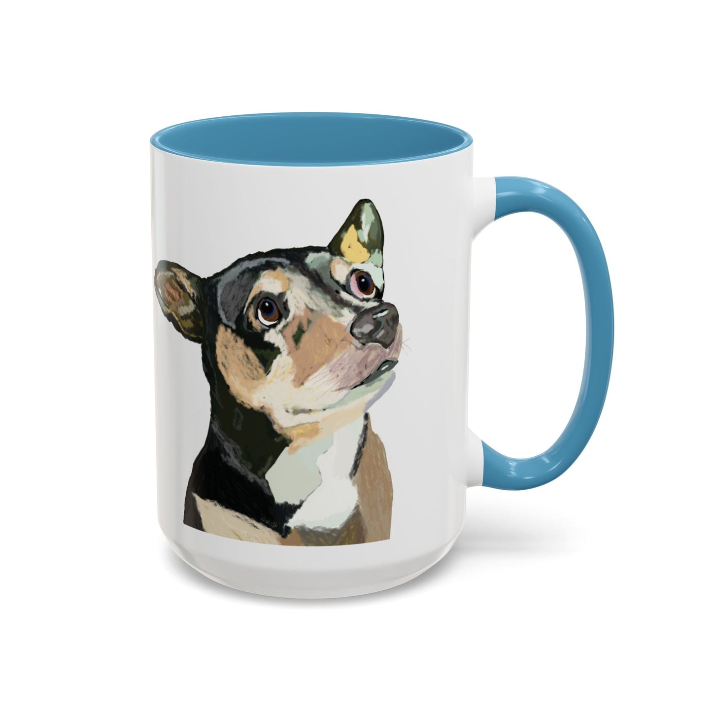 Chihuahua Two Tone Ceramic Mugs - 11 oz & 15 oz - Blue Cava
