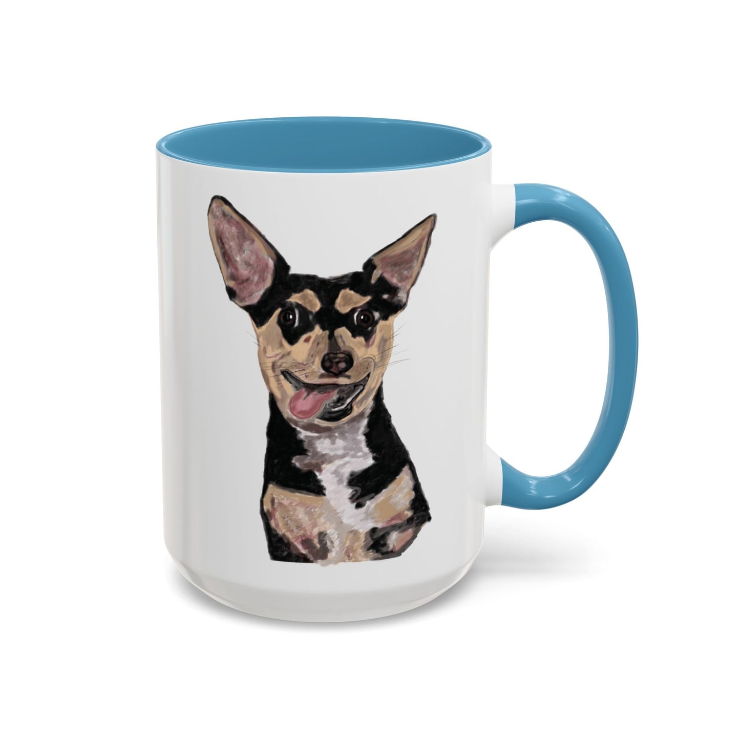Chihuahua Two Tone Ceramic Mugs - Blue Cava