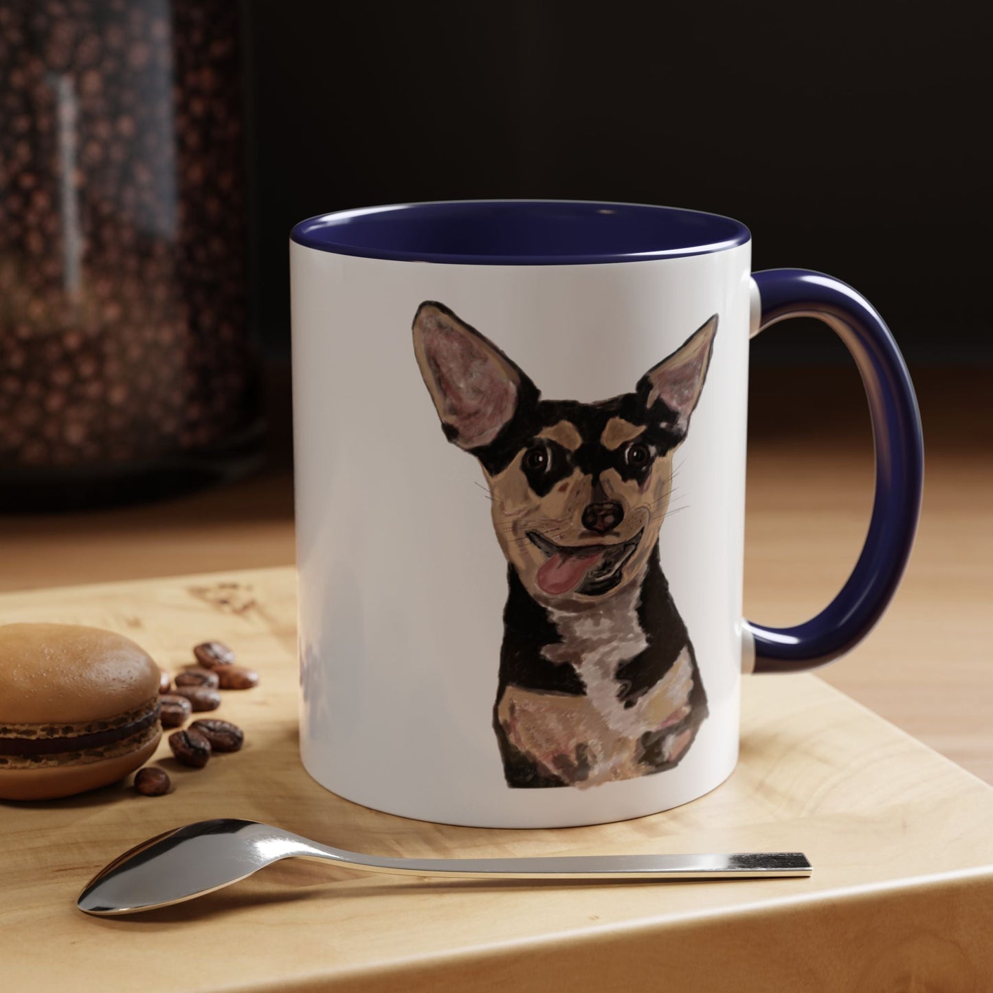 Chihuahua Two Tone Ceramic Mugs - Blue Cava