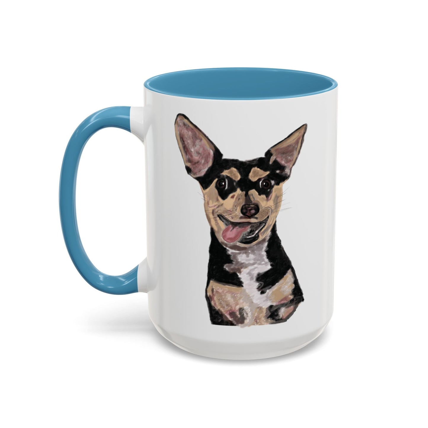 Chihuahua Two Tone Ceramic Mugs - Blue Cava