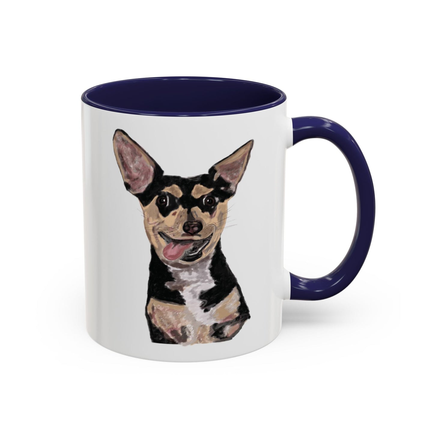 Chihuahua Two Tone Ceramic Mugs - Blue Cava