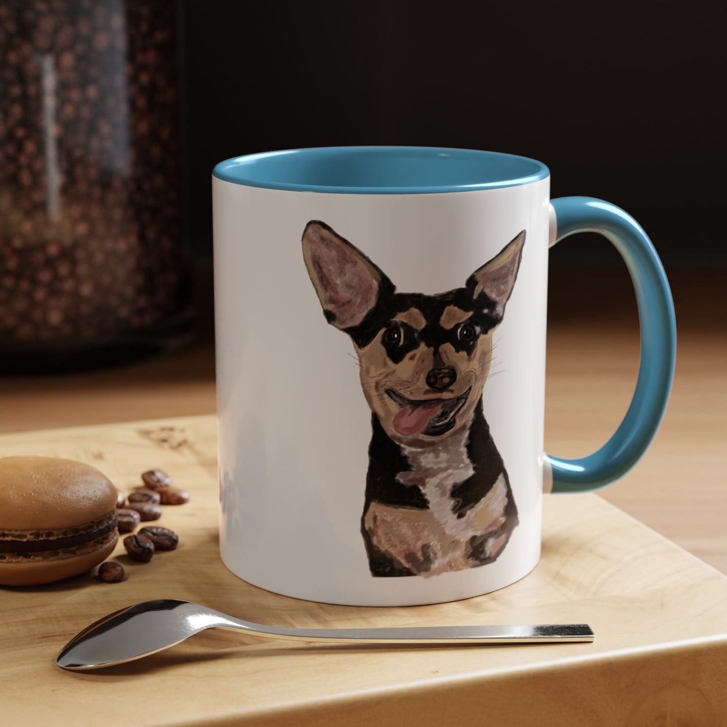 Chihuahua Two Tone Ceramic Mugs - Blue Cava