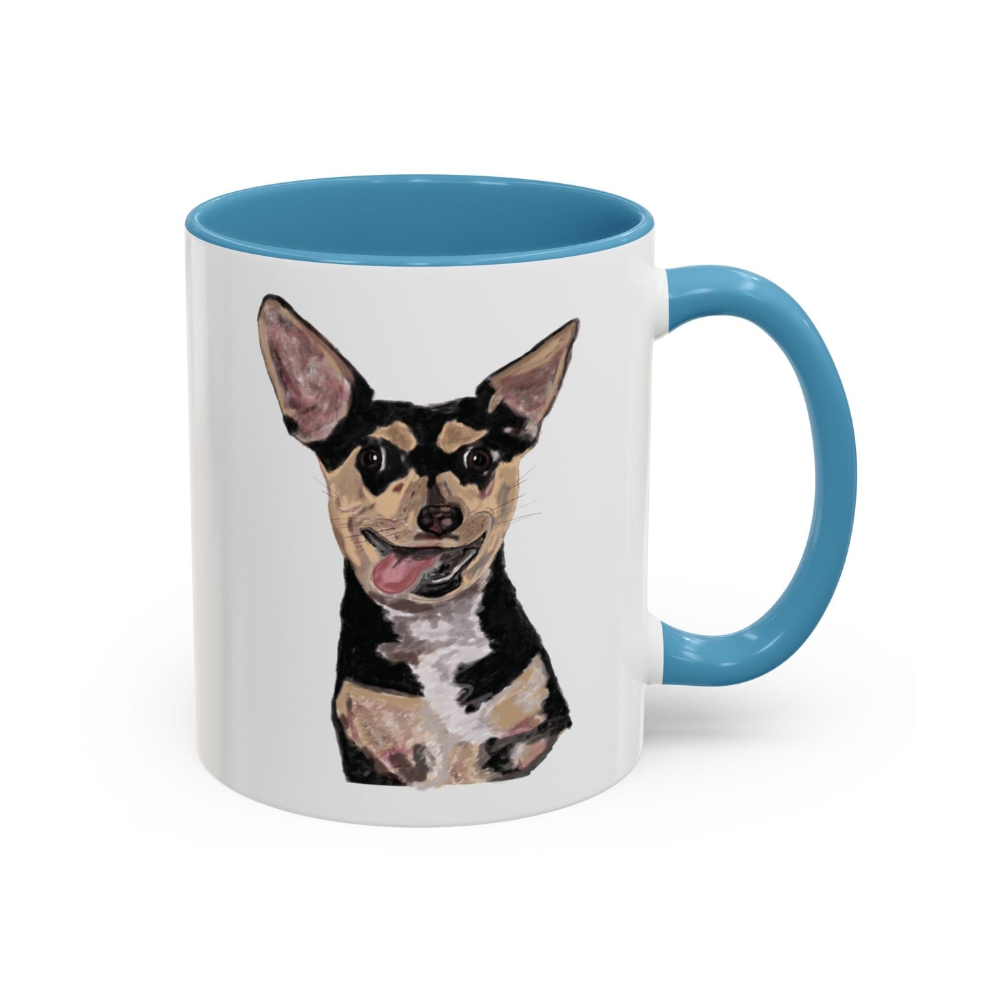 Chihuahua Two Tone Ceramic Mugs - Blue Cava