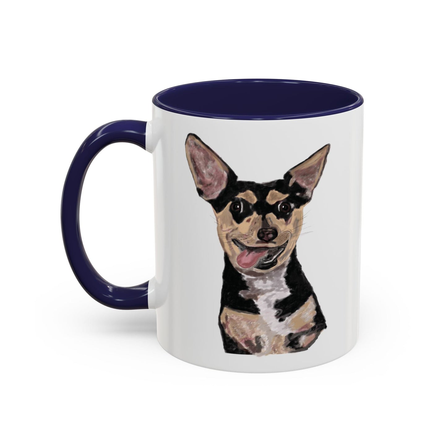Chihuahua Two Tone Ceramic Mugs - Blue Cava