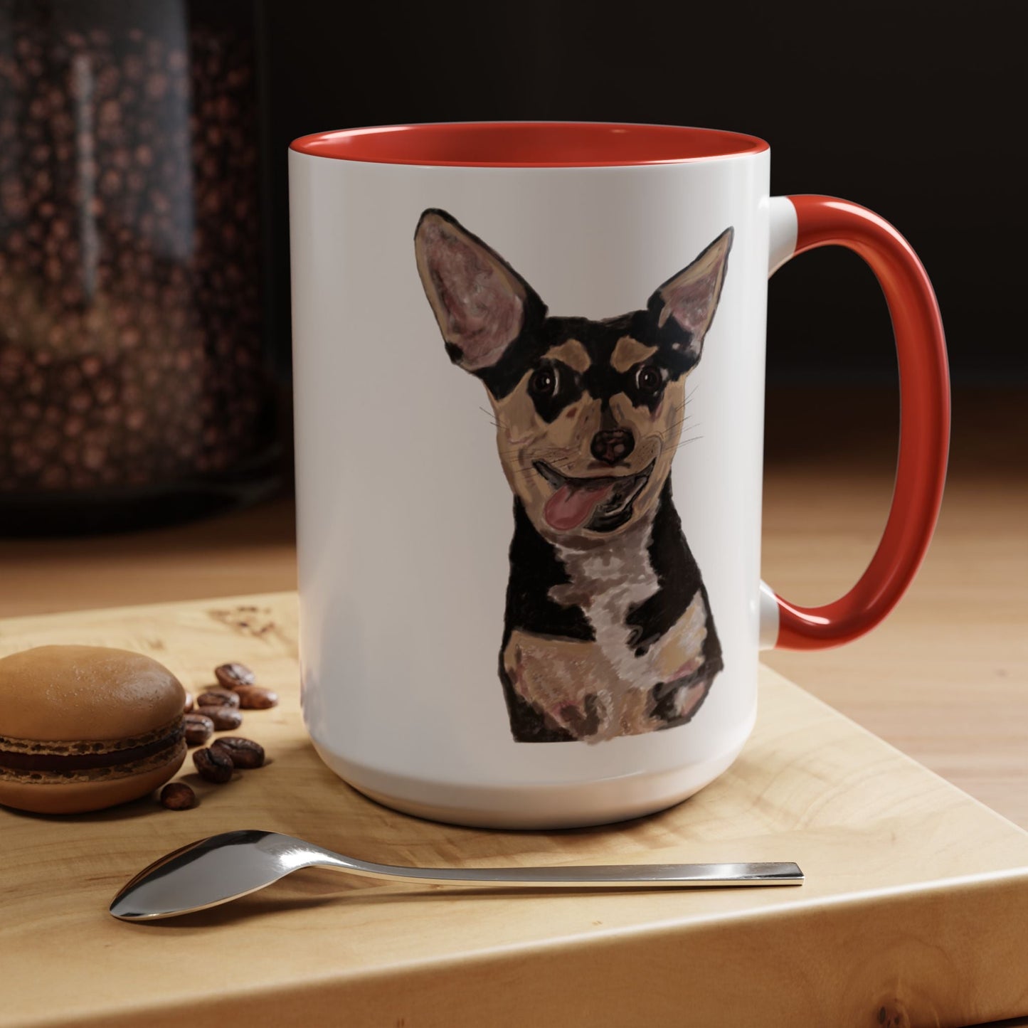 Chihuahua Two Tone Ceramic Mugs - Blue Cava