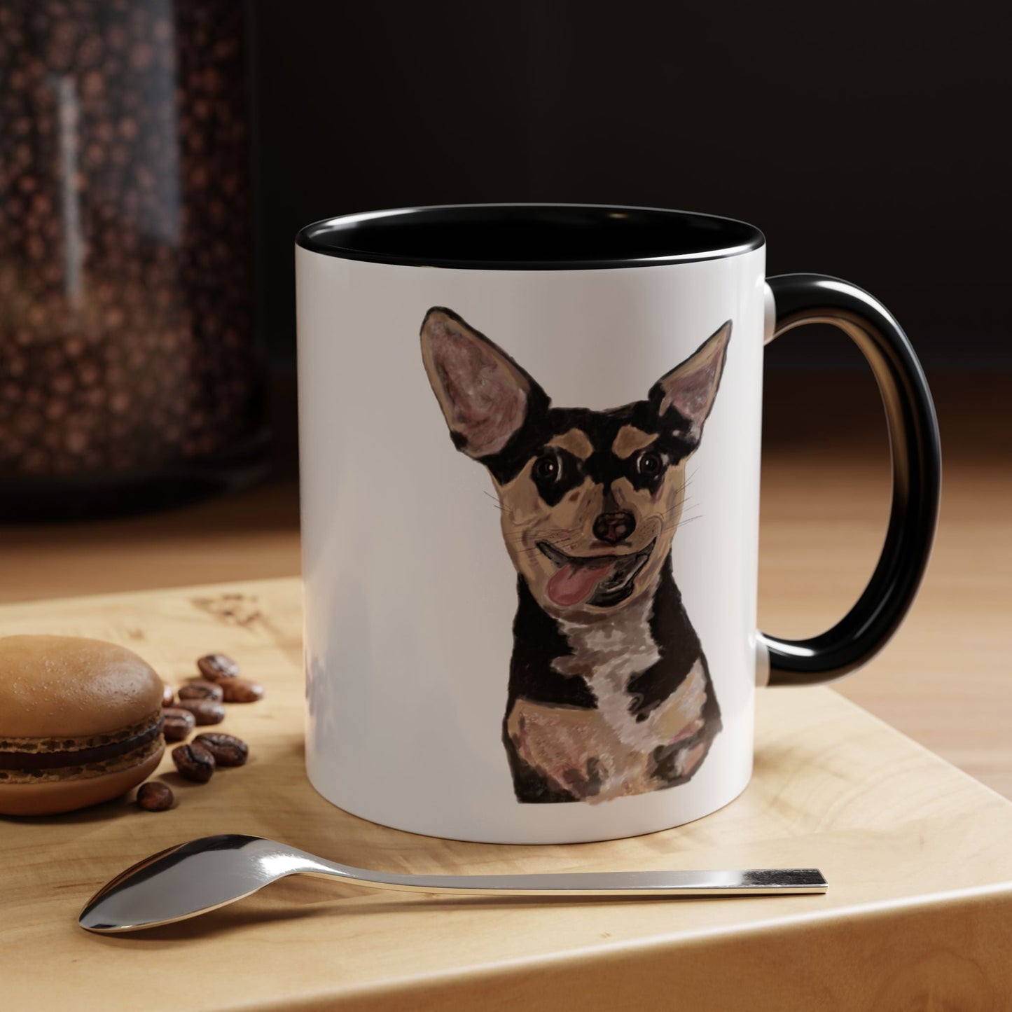 Chihuahua Two Tone Ceramic Mugs - Blue Cava
