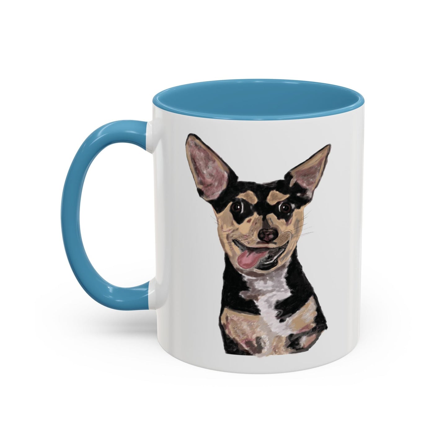 Chihuahua Two Tone Ceramic Mugs - Blue Cava