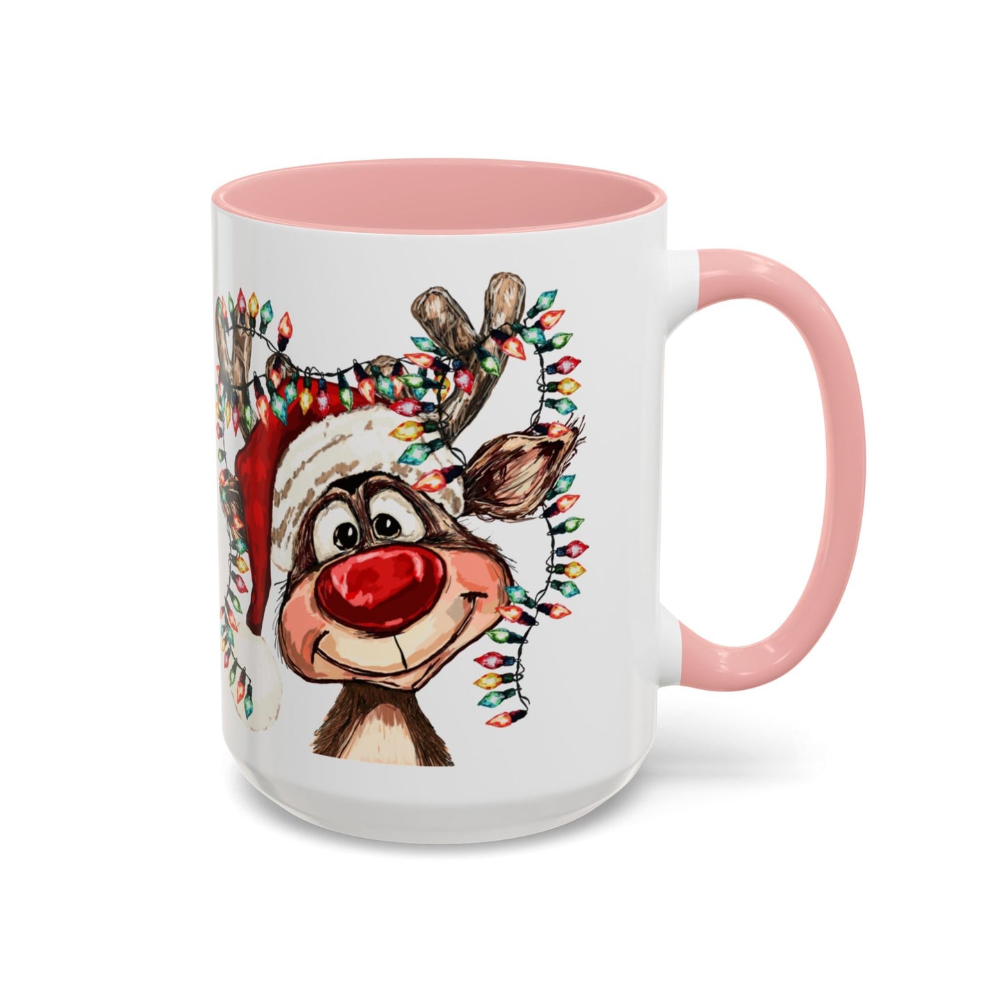 Christmas Reindeer Two Tone Ceramic Mug 11oz & 15oz - Blue Cava