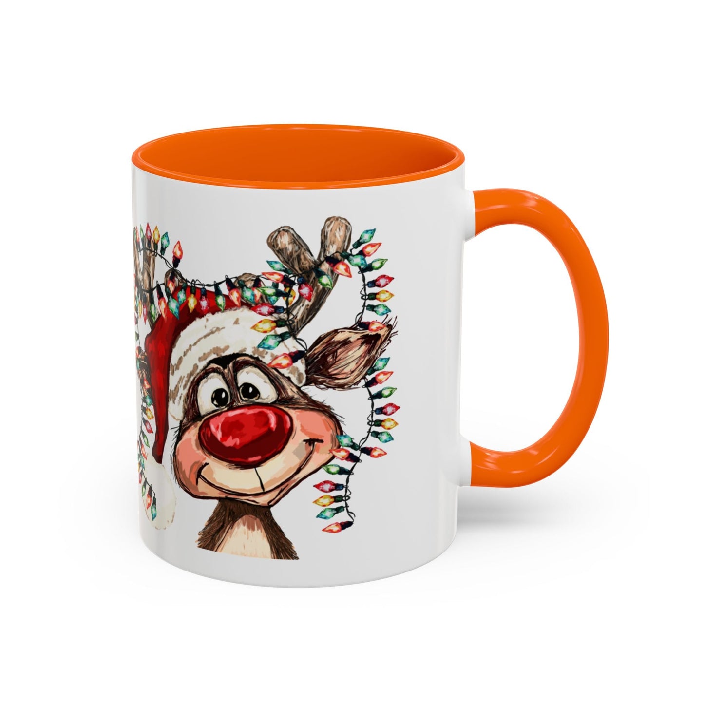 Christmas Reindeer Two Tone Ceramic Mug 11oz & 15oz - Blue Cava