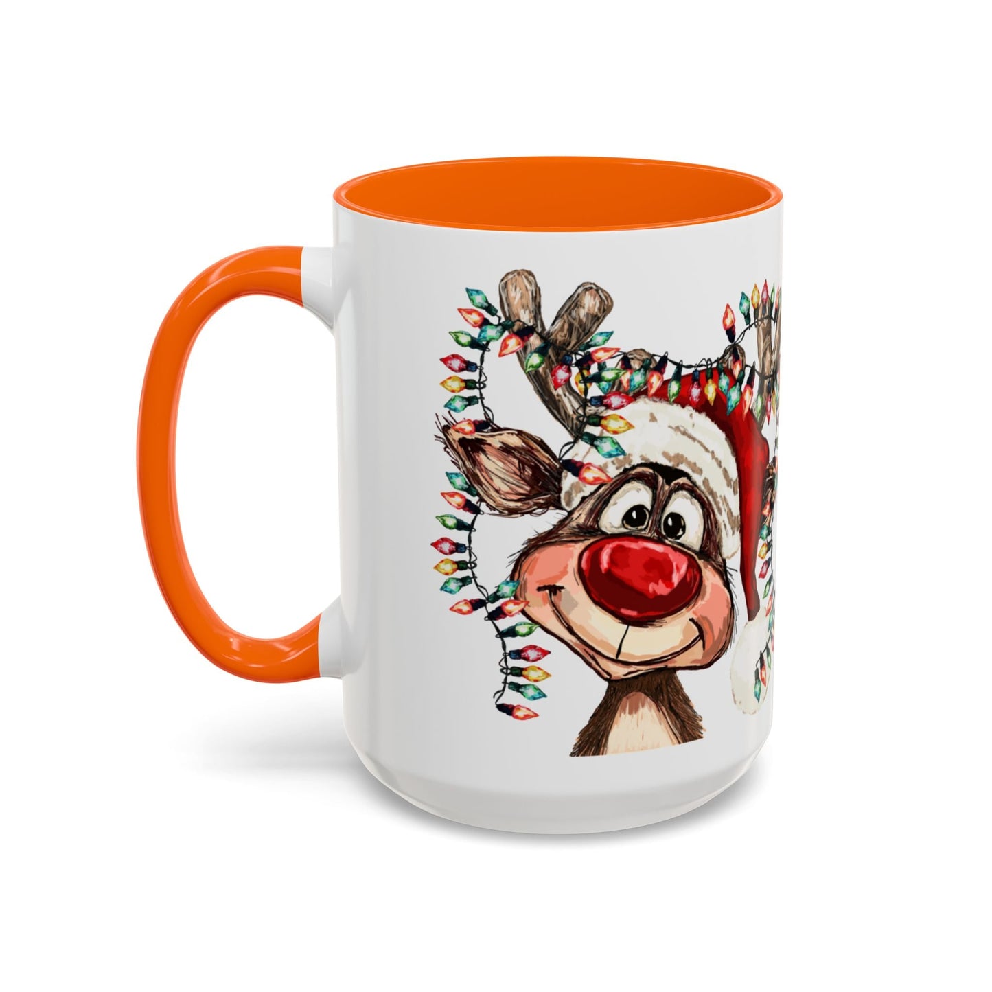 Christmas Reindeer Two Tone Ceramic Mug 11oz & 15oz - Blue Cava