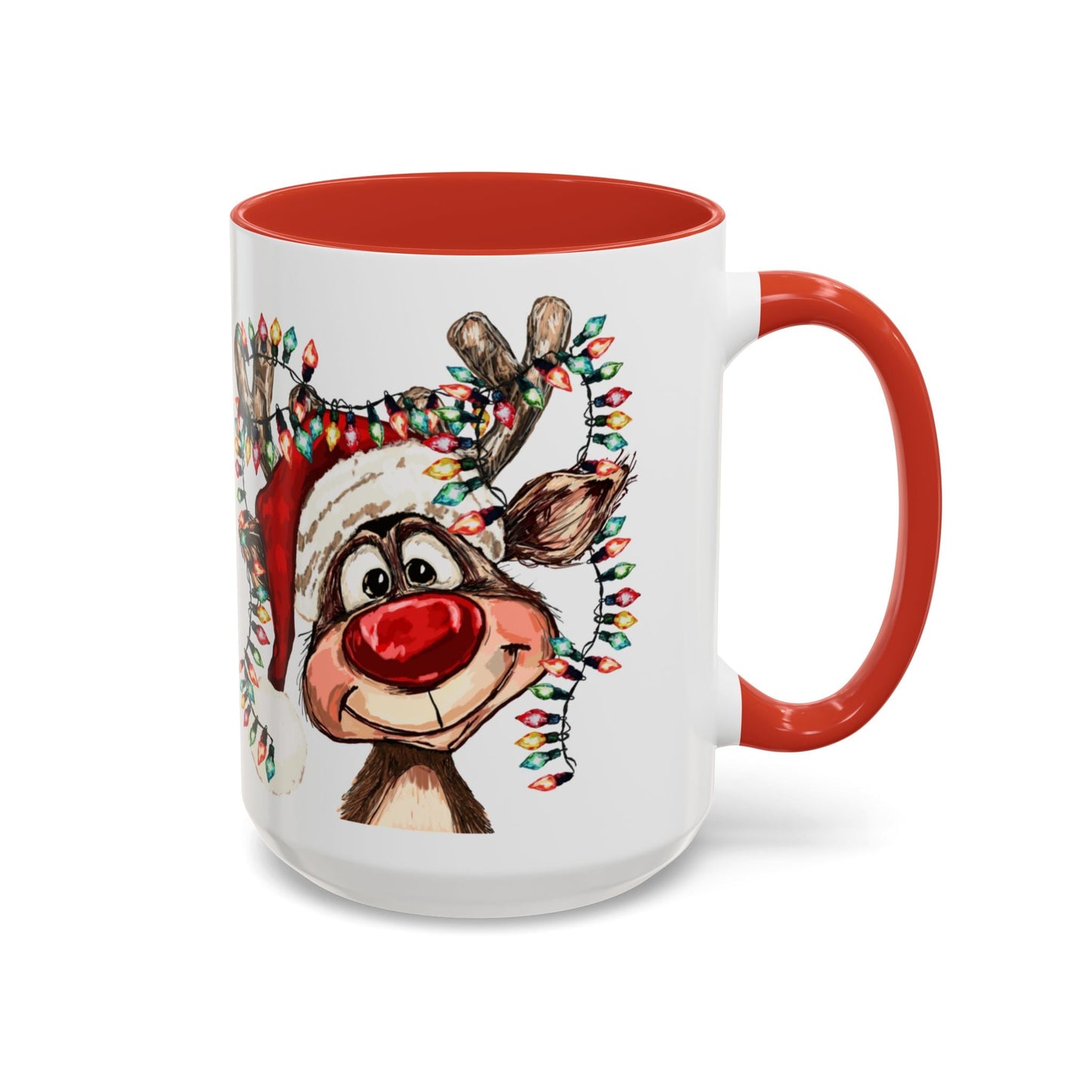 Christmas Reindeer Two Tone Ceramic Mug 11oz & 15oz - Blue Cava