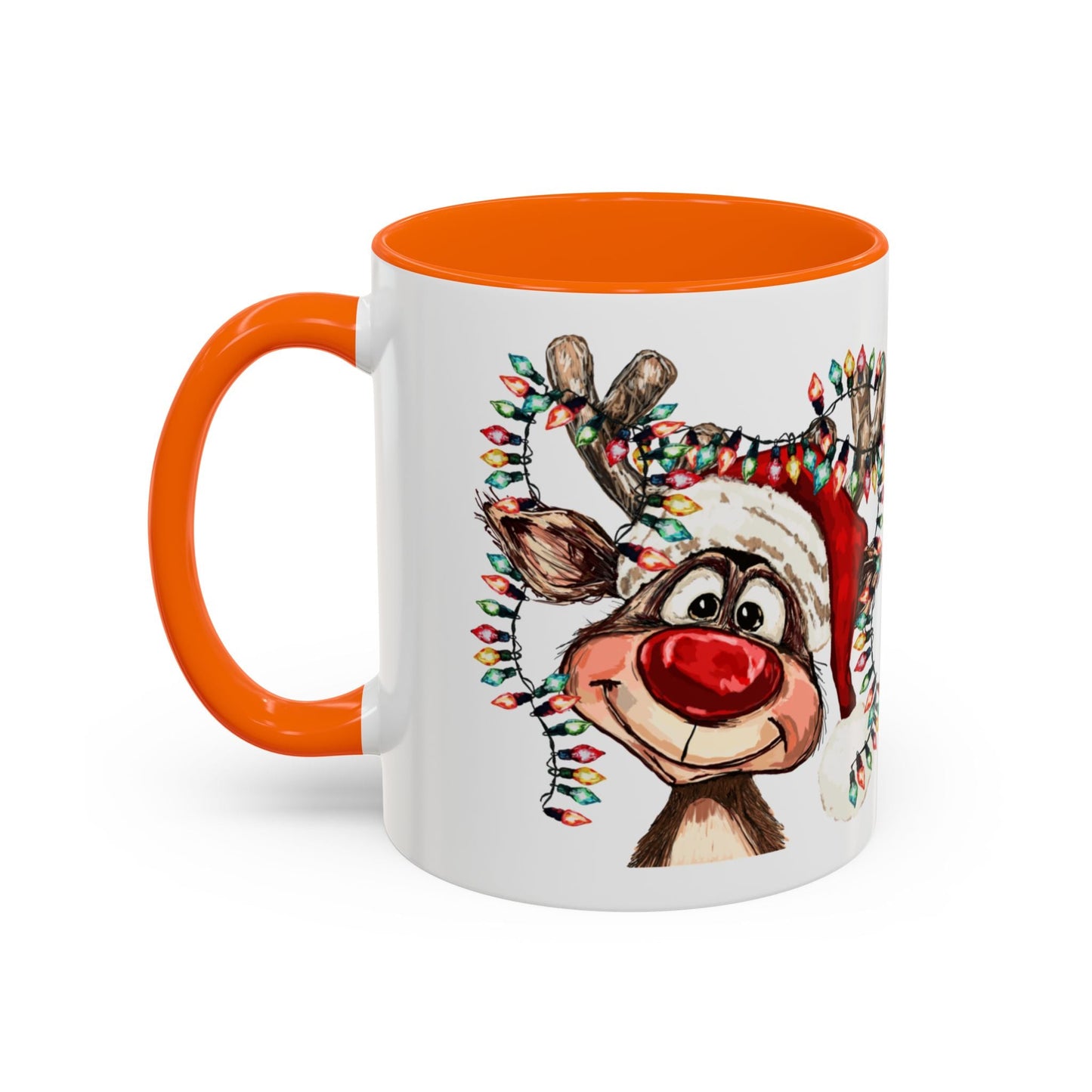 Christmas Reindeer Two Tone Ceramic Mug 11oz & 15oz - Blue Cava
