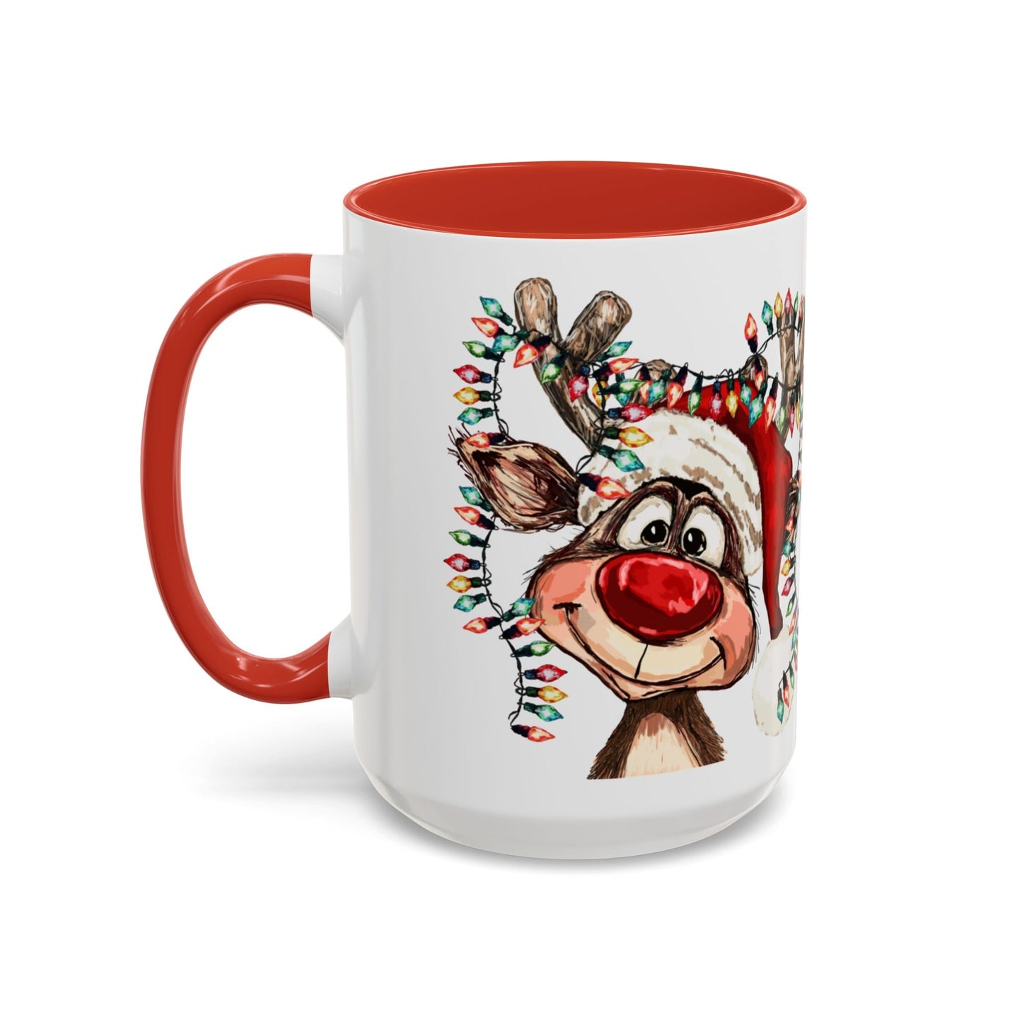Christmas Reindeer Two Tone Ceramic Mug 11oz & 15oz - Blue Cava