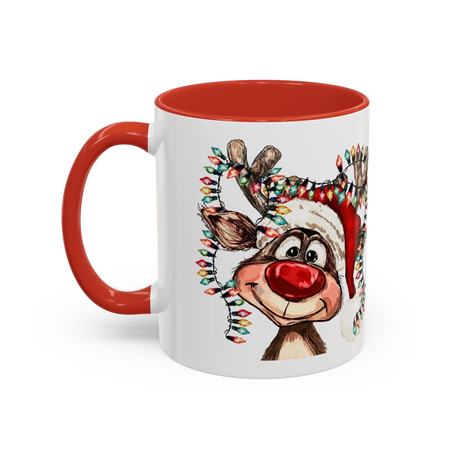 Christmas Reindeer Two Tone Ceramic Mug 11oz & 15oz - Blue Cava