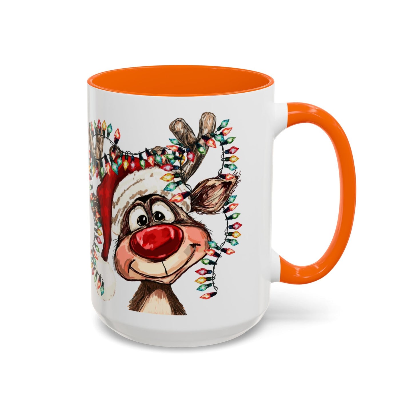 Christmas Reindeer Two Tone Ceramic Mug 11oz & 15oz - Blue Cava