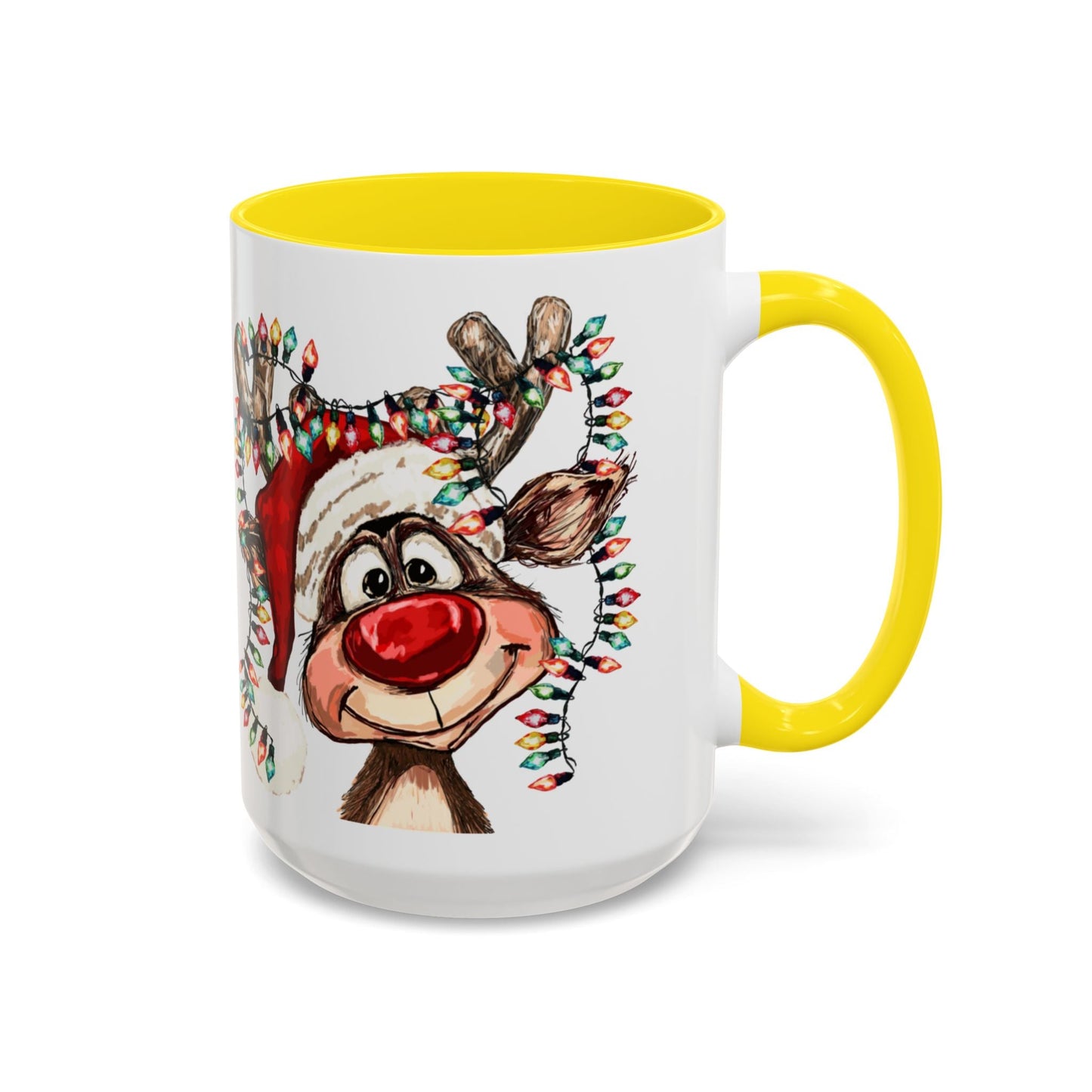 Christmas Reindeer Two Tone Ceramic Mug 11oz & 15oz - Blue Cava