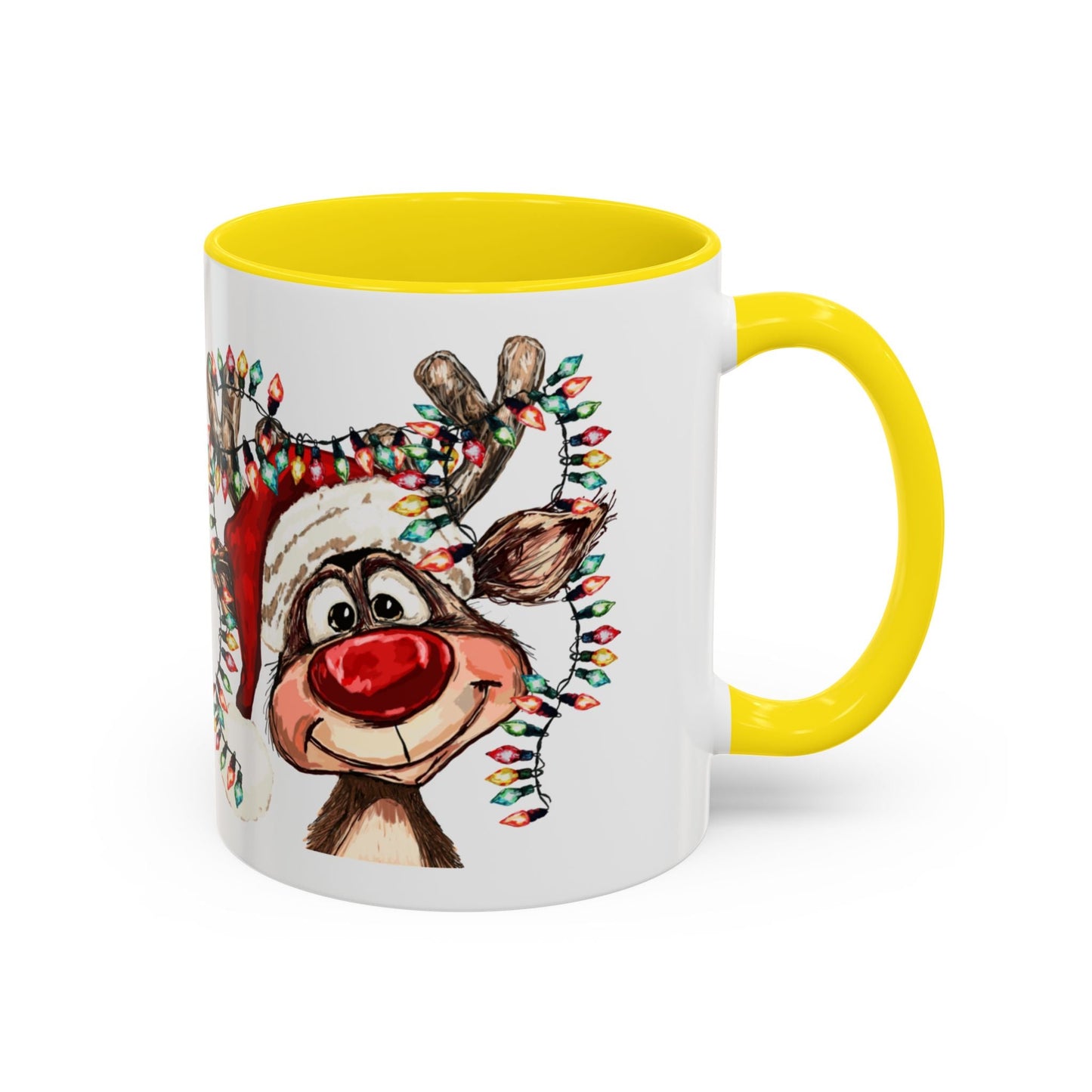 Christmas Reindeer Two Tone Ceramic Mug 11oz & 15oz - Blue Cava