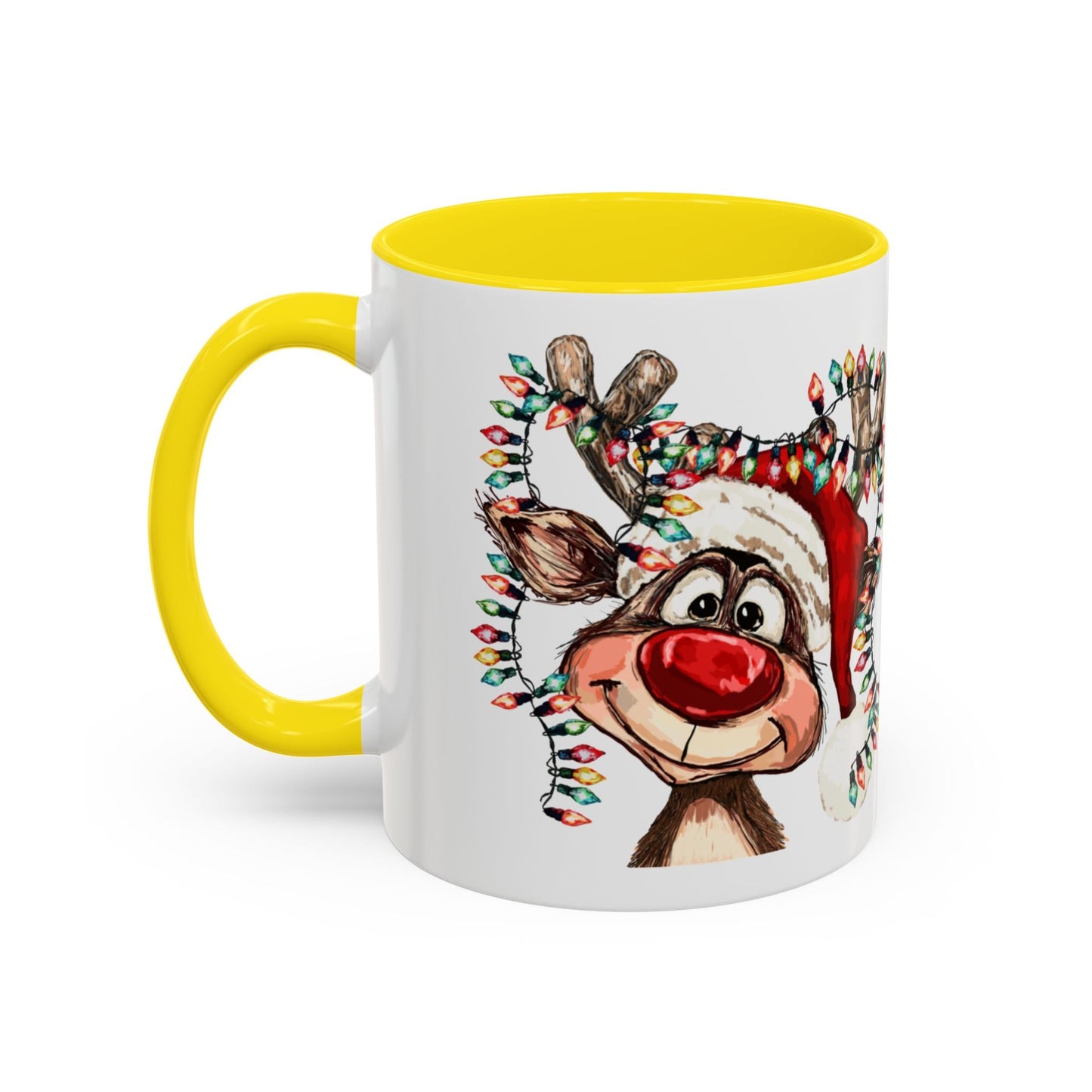 Christmas Reindeer Two Tone Ceramic Mug 11oz & 15oz - Blue Cava