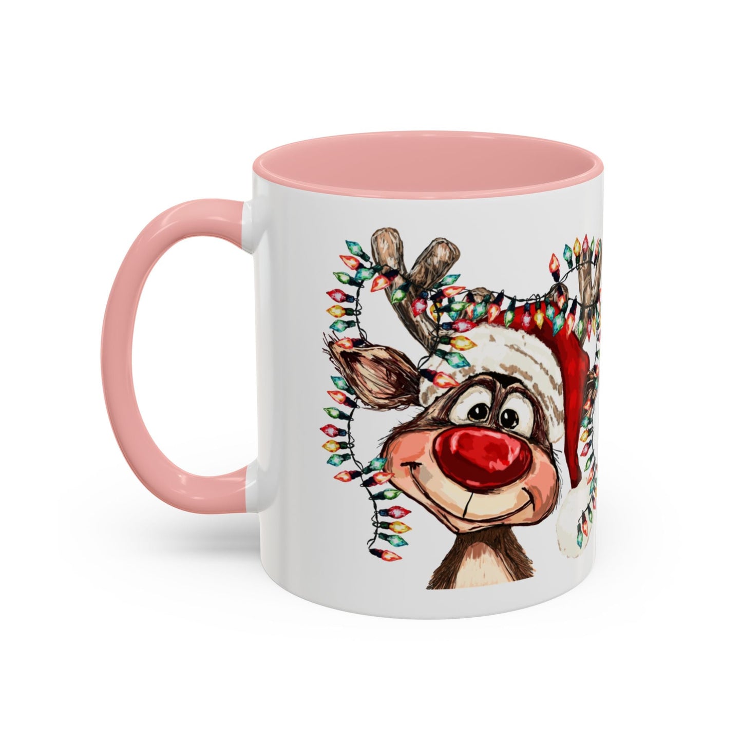 Christmas Reindeer Two Tone Ceramic Mug 11oz & 15oz - Blue Cava