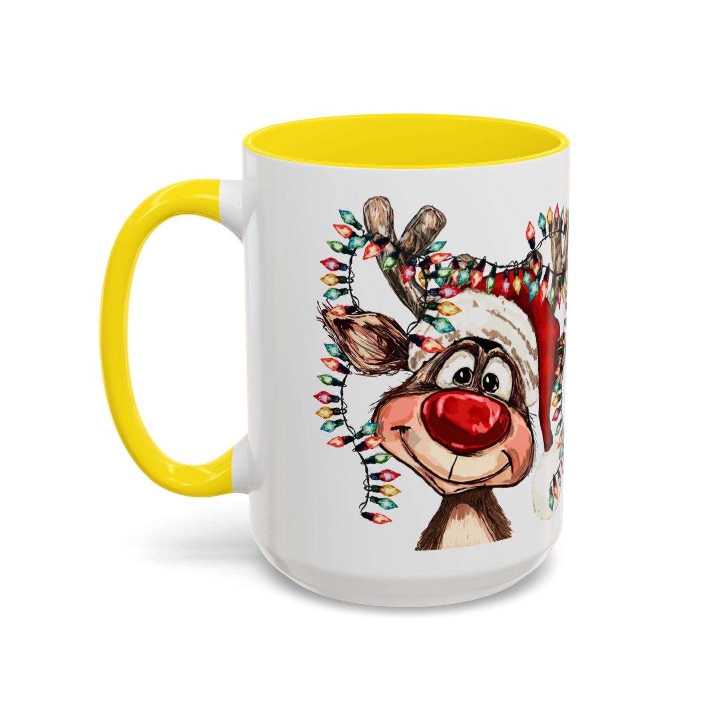 Christmas Reindeer Two Tone Ceramic Mug 11oz & 15oz - Blue Cava