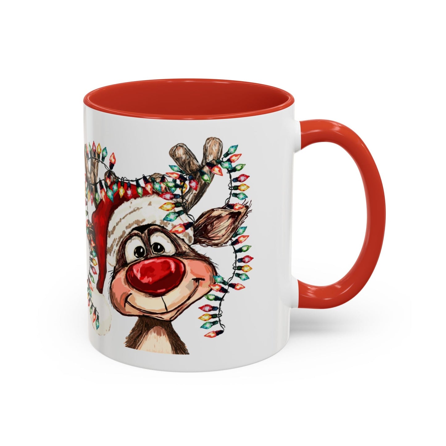 Christmas Reindeer Two Tone Ceramic Mug 11oz & 15oz - Blue Cava