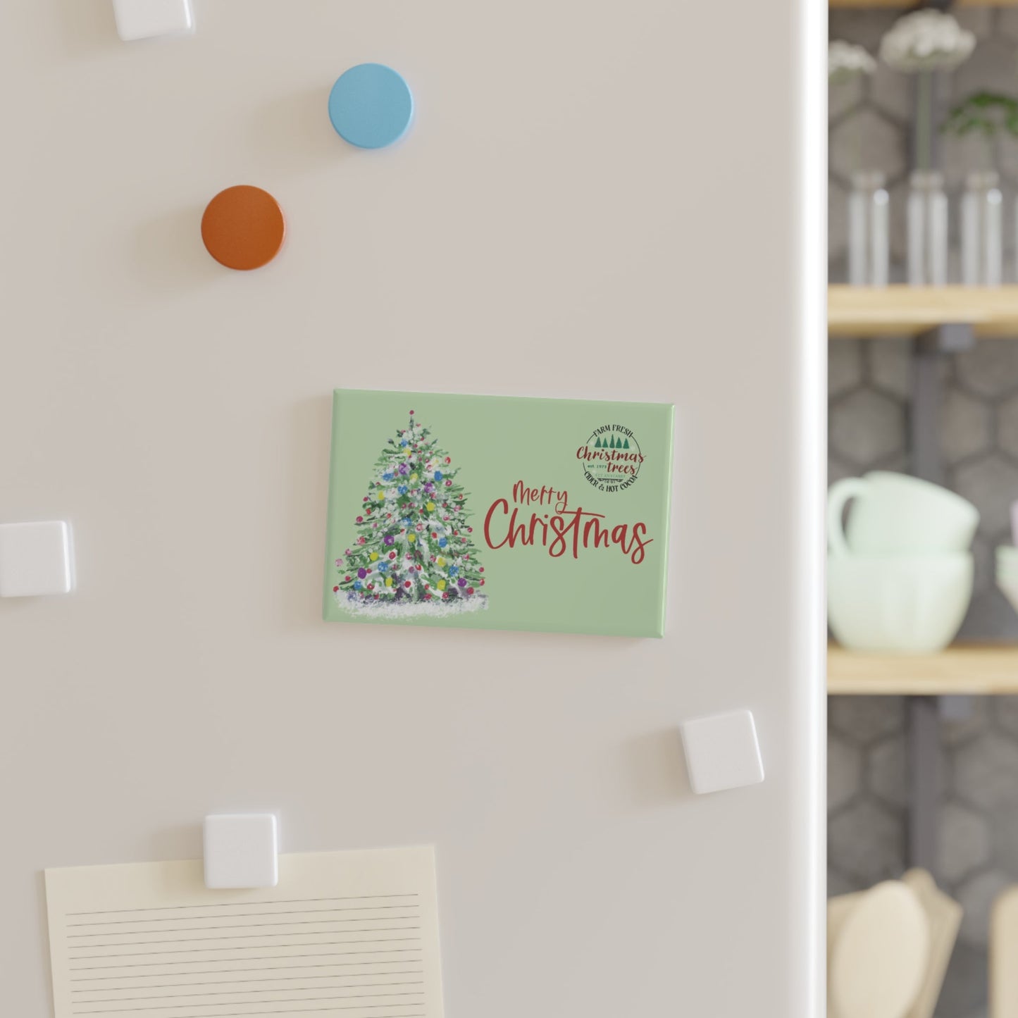 Christmas Tree Farm Magnet - 1 pc & 10 pcs. - Blue Cava