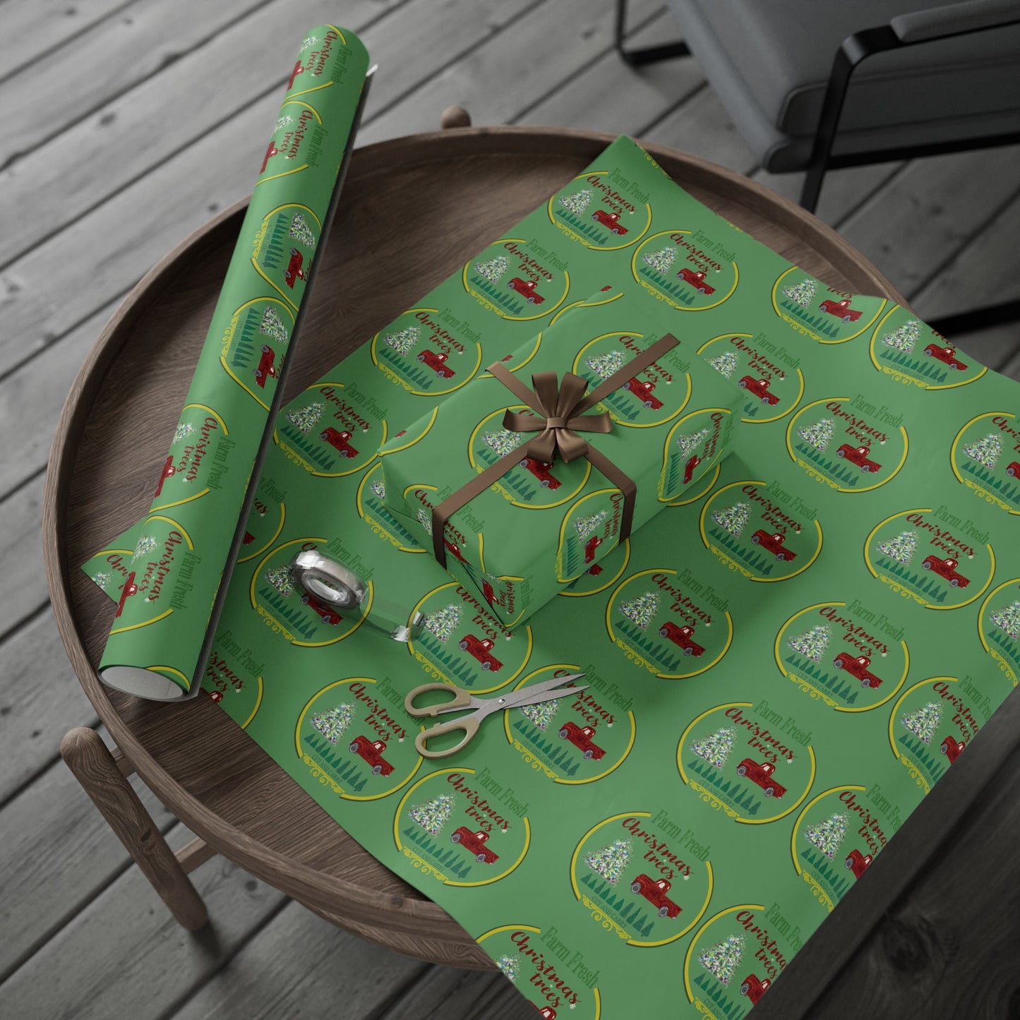 Christmas Tree Farm Wrapping Papers - Blue Cava