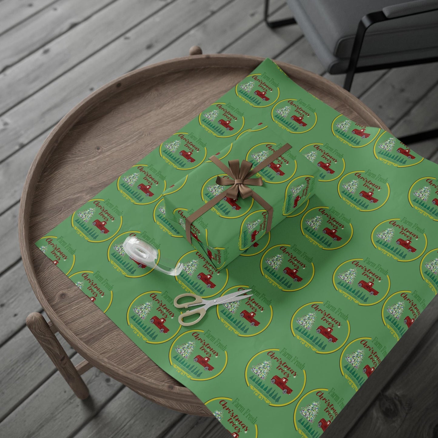 Christmas Tree Farm Wrapping Papers - Blue Cava