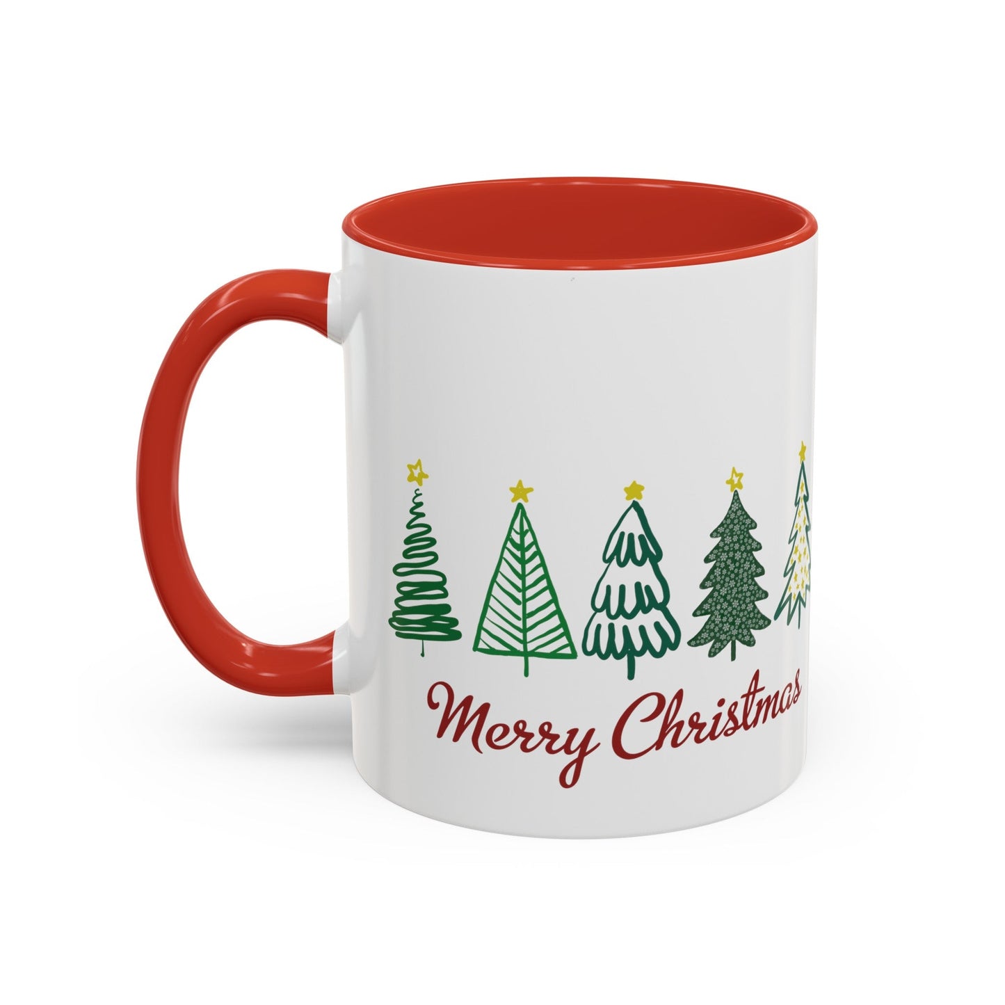 Christmas Tree Two tone Accent Coffee Mug (11, 15oz) - Blue Cava